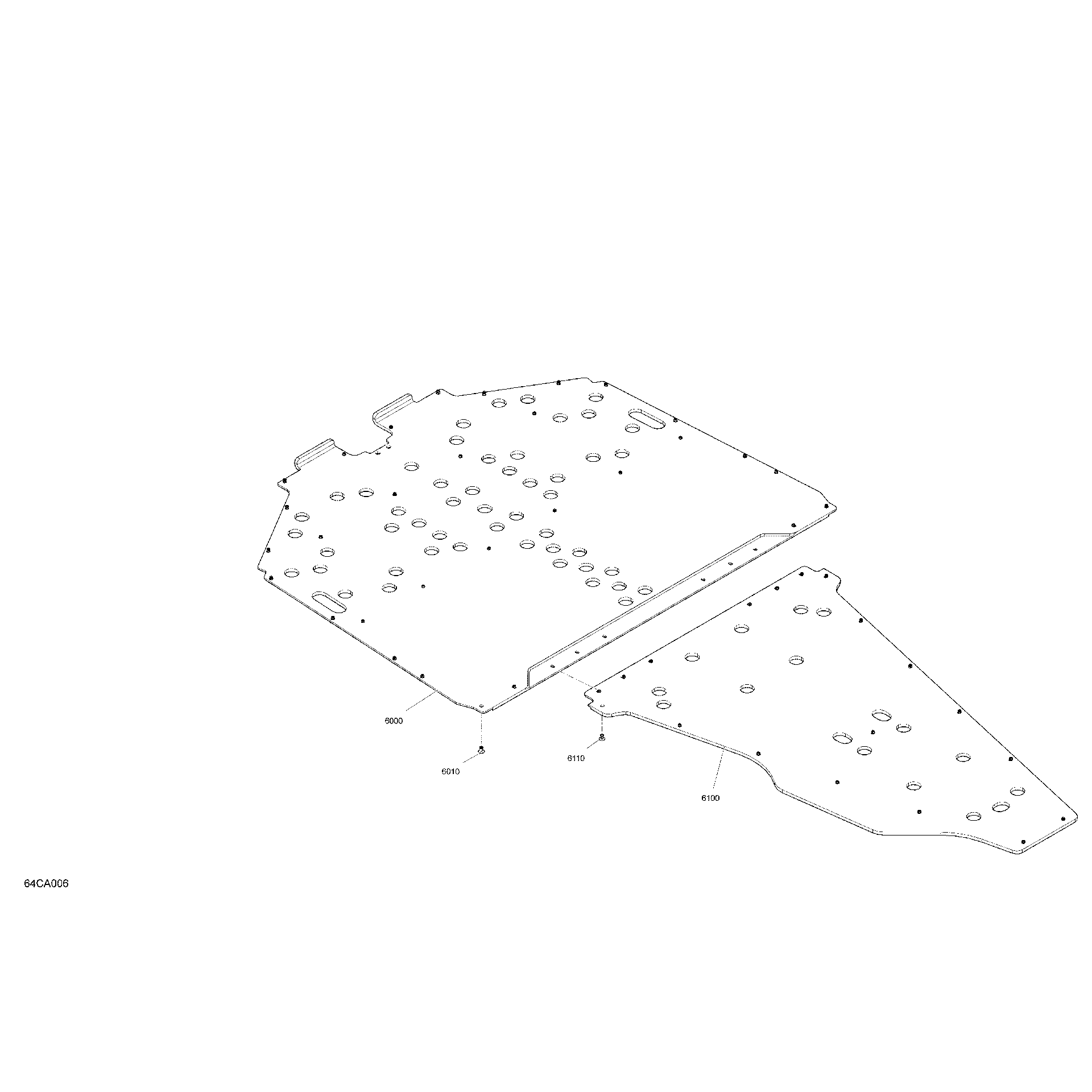 An Image of a Genuine Can-Am Parts Schematic Diagram showing the schematic - BODY - SKID PLATE - X RS