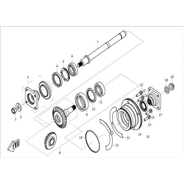 An Image of a genuine CFMOTO Parts Schematic Diagram showing the group - TRANSMISSION 2 - 2016 CFMOTO CFORCE 500 SWB