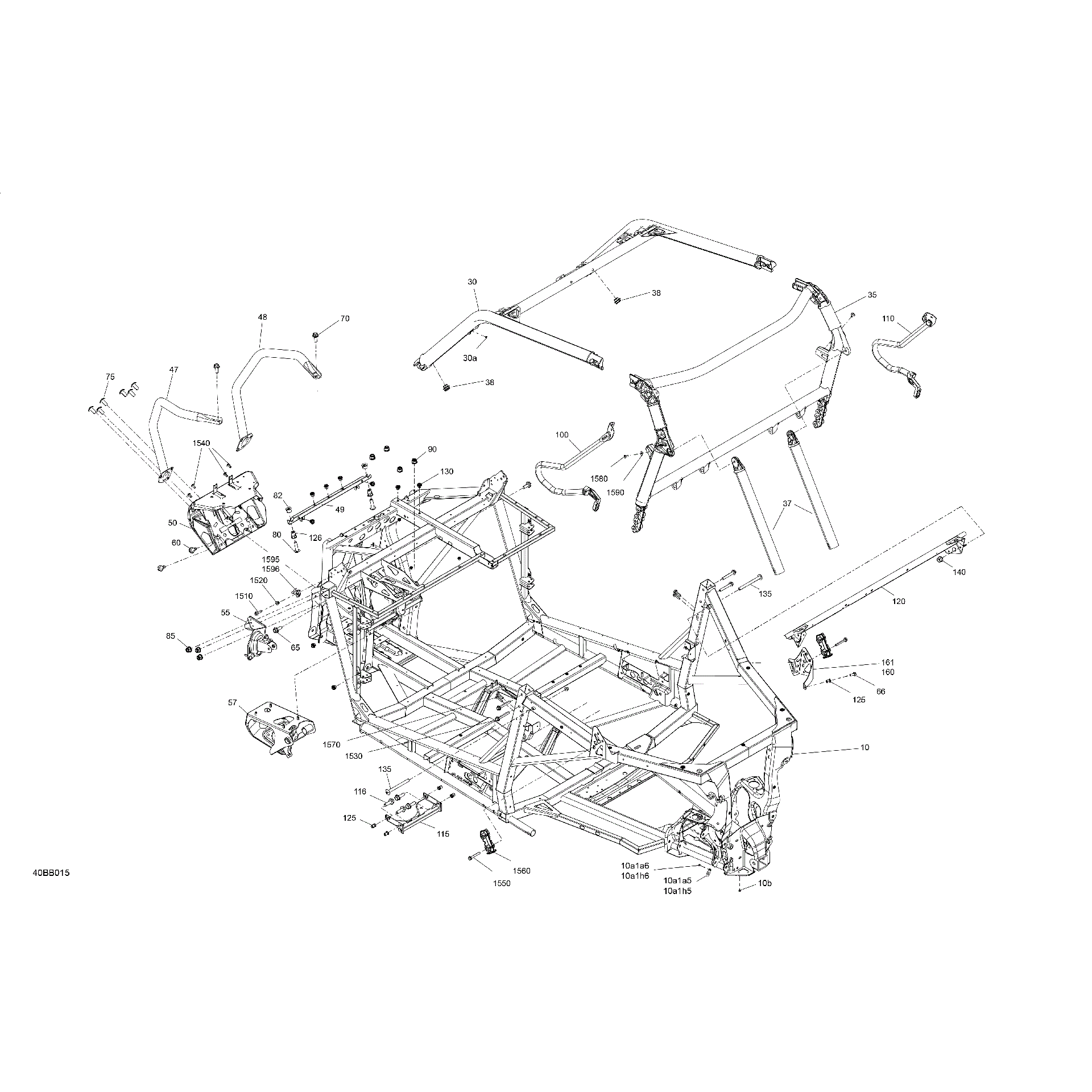 An Image of a Genuine Can-Am Parts Schematic Diagram showing the schematic - FRAME - SYSTEM