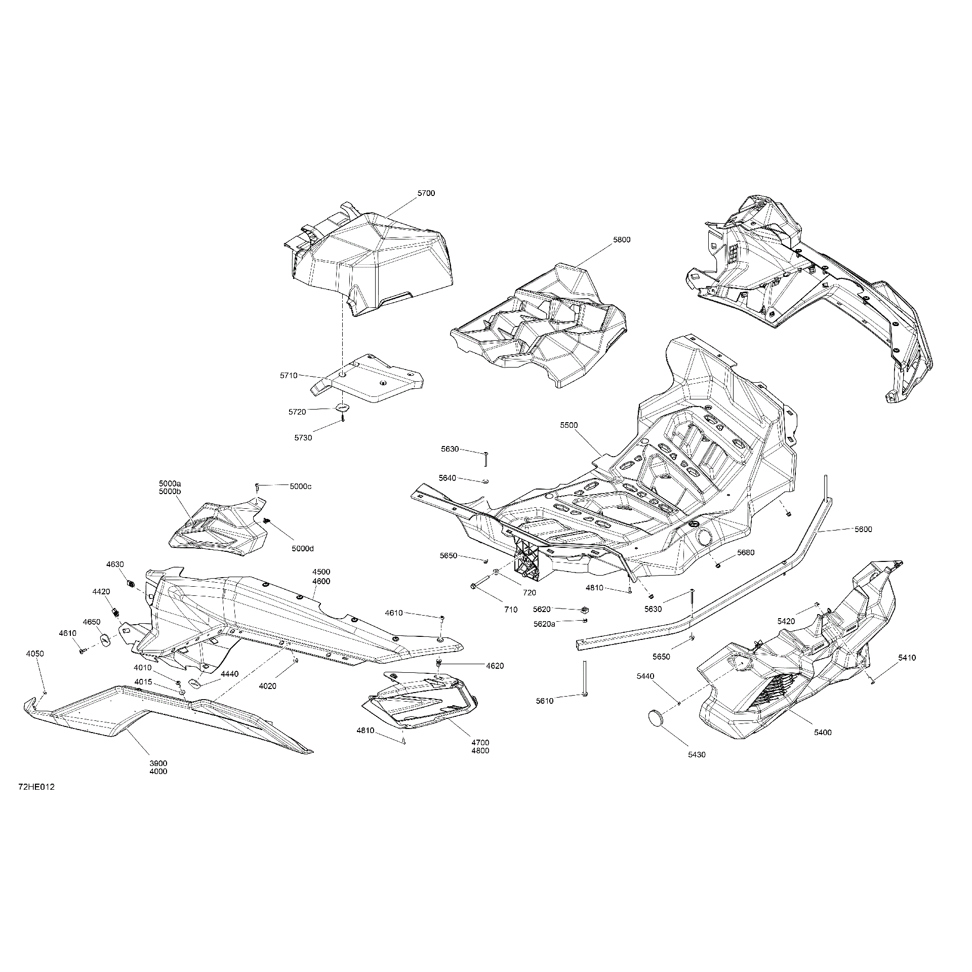 An Image of a Genuine Can-Am Parts Schematic Diagram showing the schematic - BODY - REAR SECTION