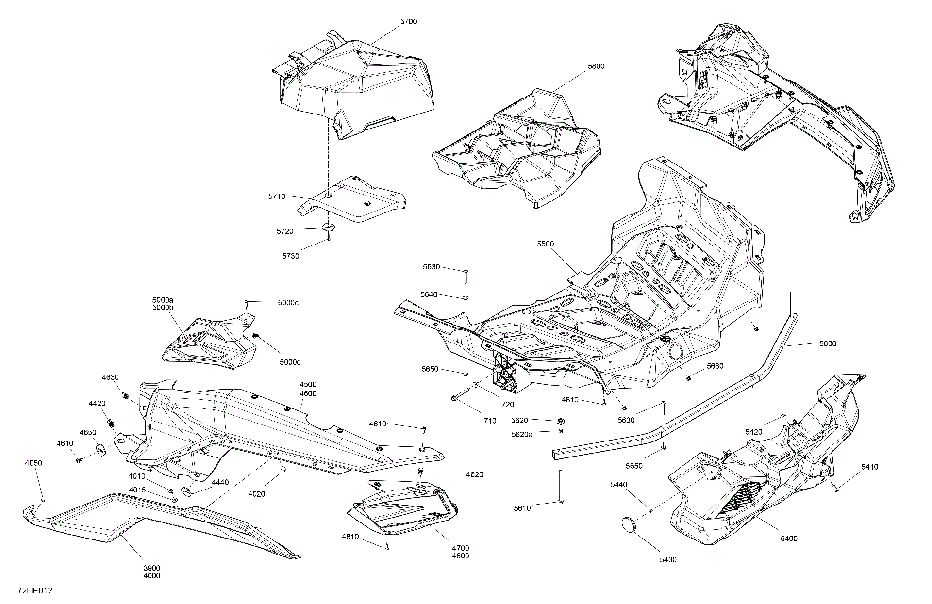 An Image of a Genuine Can-Am Parts Schematic Diagram showing the schematic - BODY - REAR SECTION