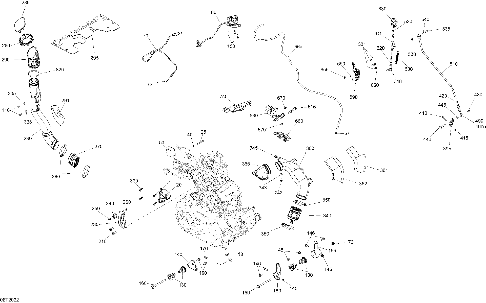 An Image of a Genuine Can-Am Parts Schematic Diagram showing the schematic - ENGINE