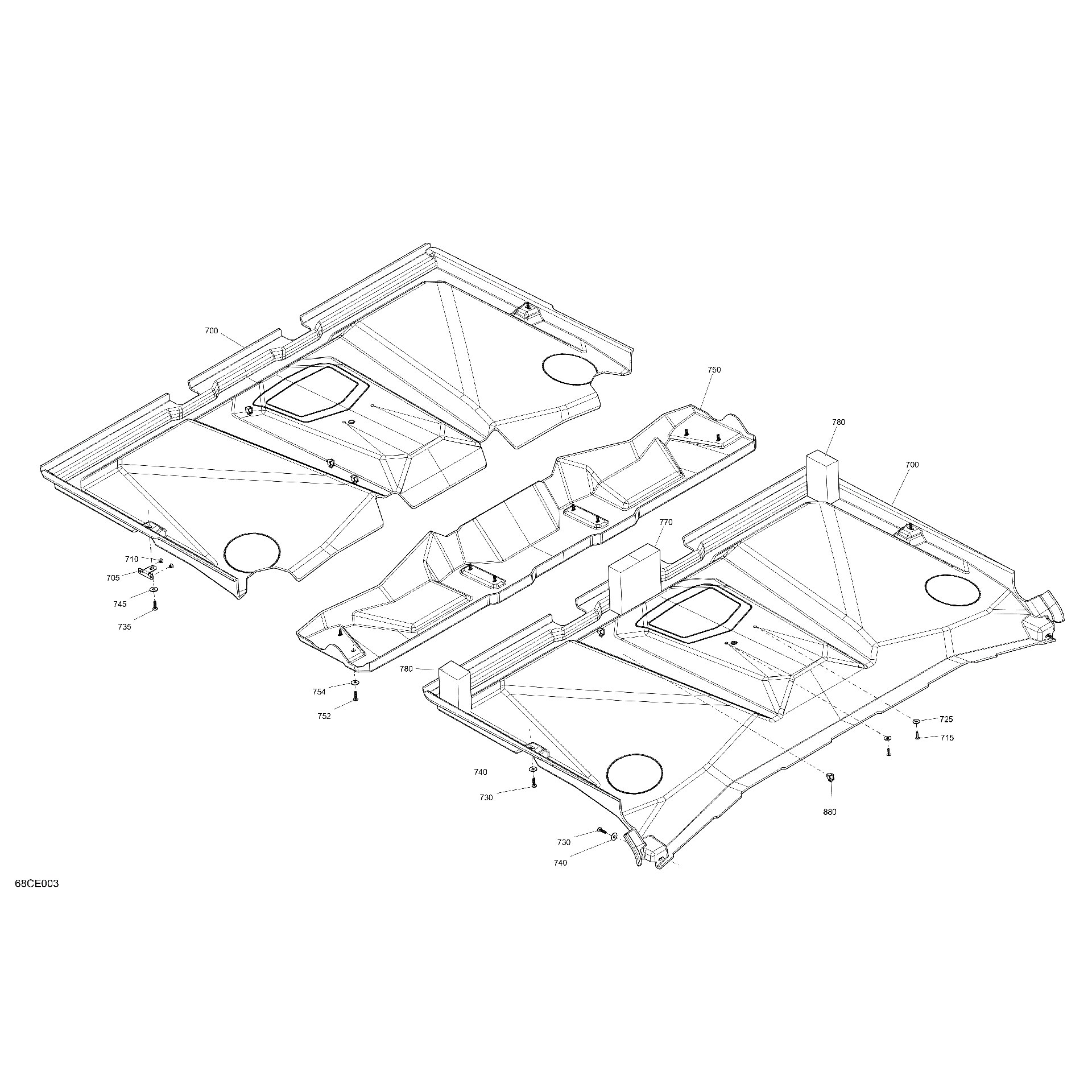 An Image of a Genuine Can-Am Parts Schematic Diagram showing the schematic - ENCLOSURE CAB - ROOF