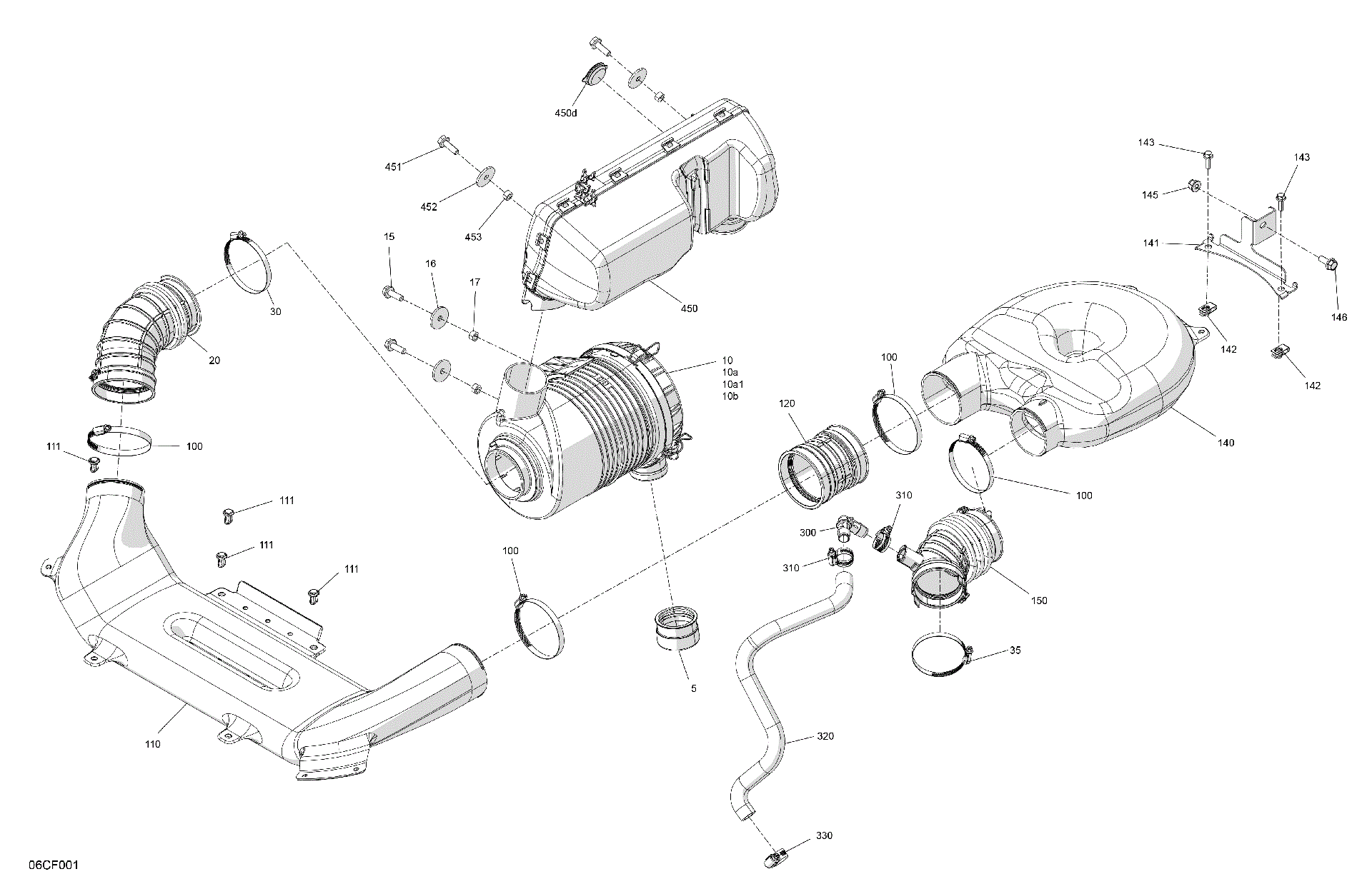An Image of a Genuine Can-Am Parts Schematic Diagram showing the schematic - ENGINE - AIR INTAKE
