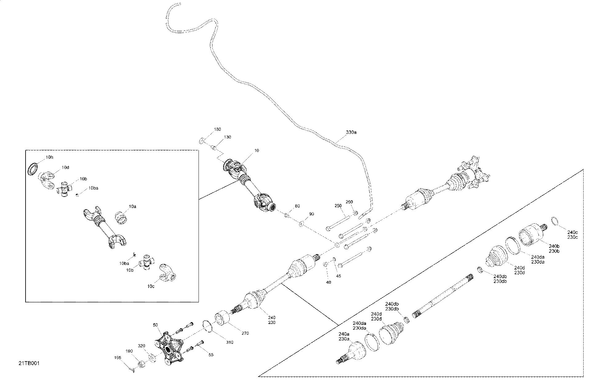 An Image of a Genuine Can-Am Parts Schematic Diagram showing the schematic - DRIVE - REAR - COMMON PARTS