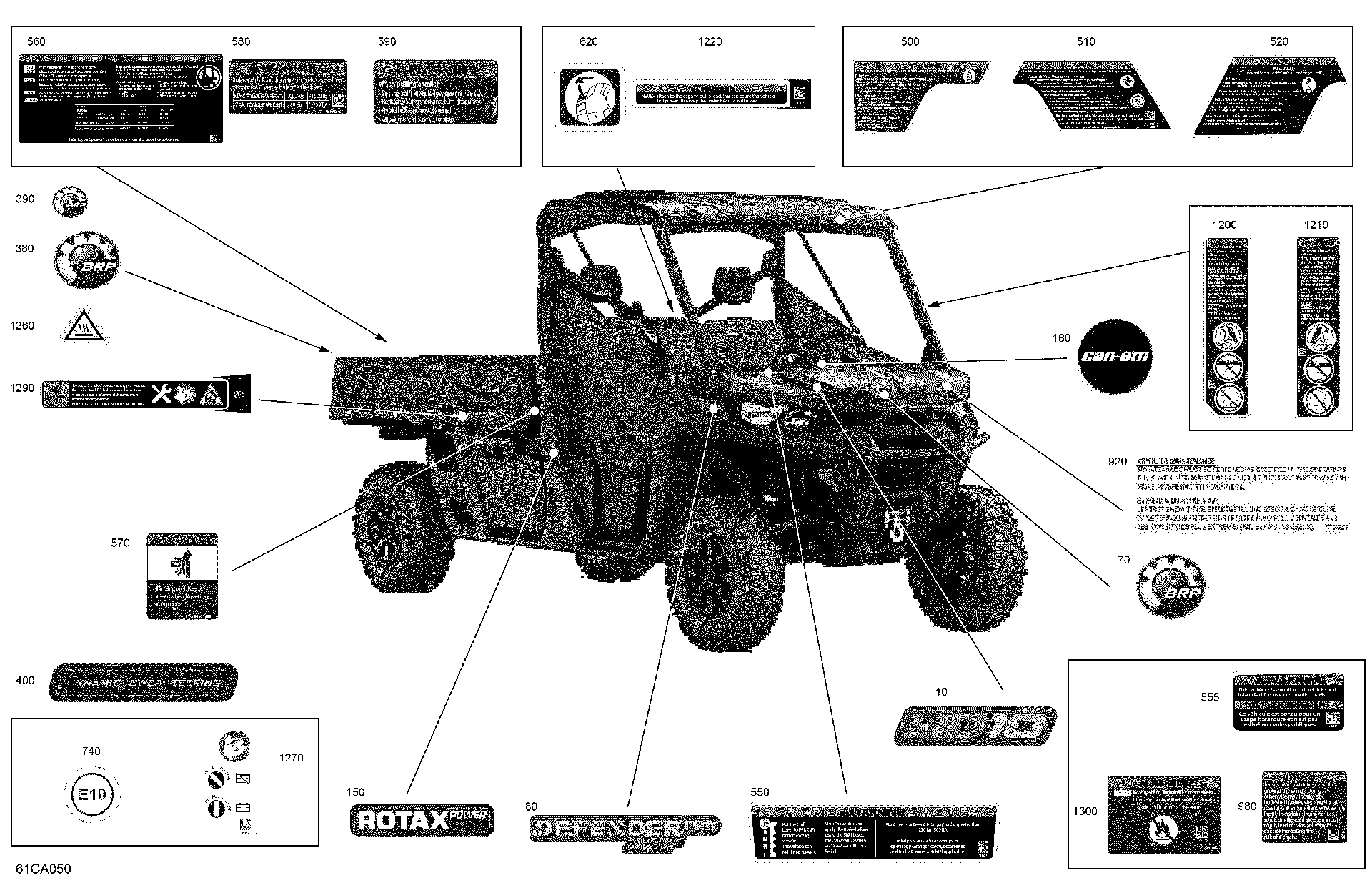 An Image of a Genuine Can-Am Parts Schematic Diagram showing the schematic - BODY - DECALS - XT