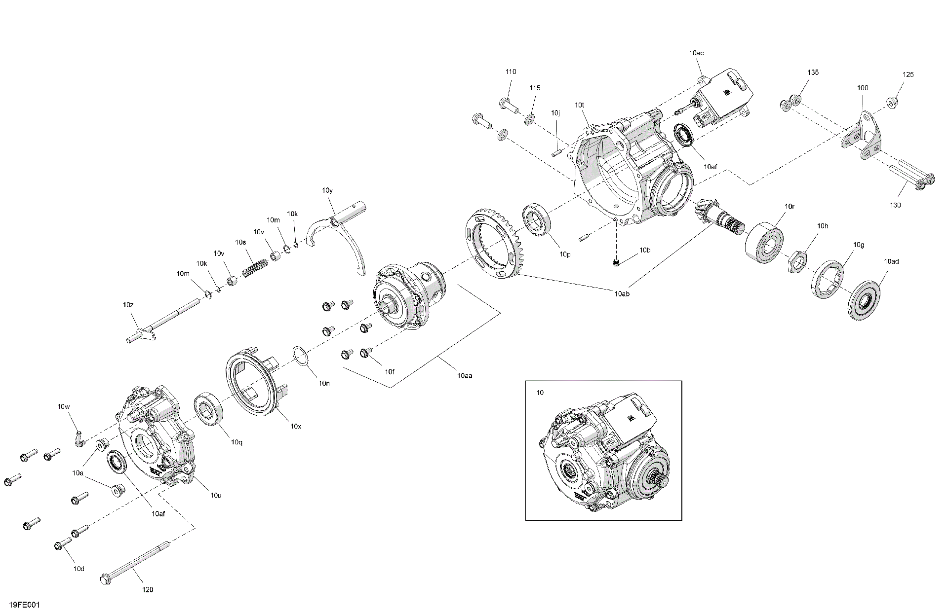 An Image of a Genuine Can-Am Parts Schematic Diagram showing the schematic - DRIVE - FRONT - DIFFERENTIAL PARTS