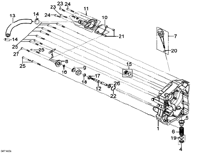 An Image of a Genuine Can-Am Parts Schematic Diagram showing the schematic - MAGNETO COVER AND WATER PUMP