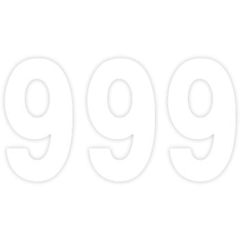 The Mini Pro Number 9 White 5" by Factory Effex shows crisp, bold white number "9" graphics on a plain background, made from high-gloss vinyl for a sleek, professional look.