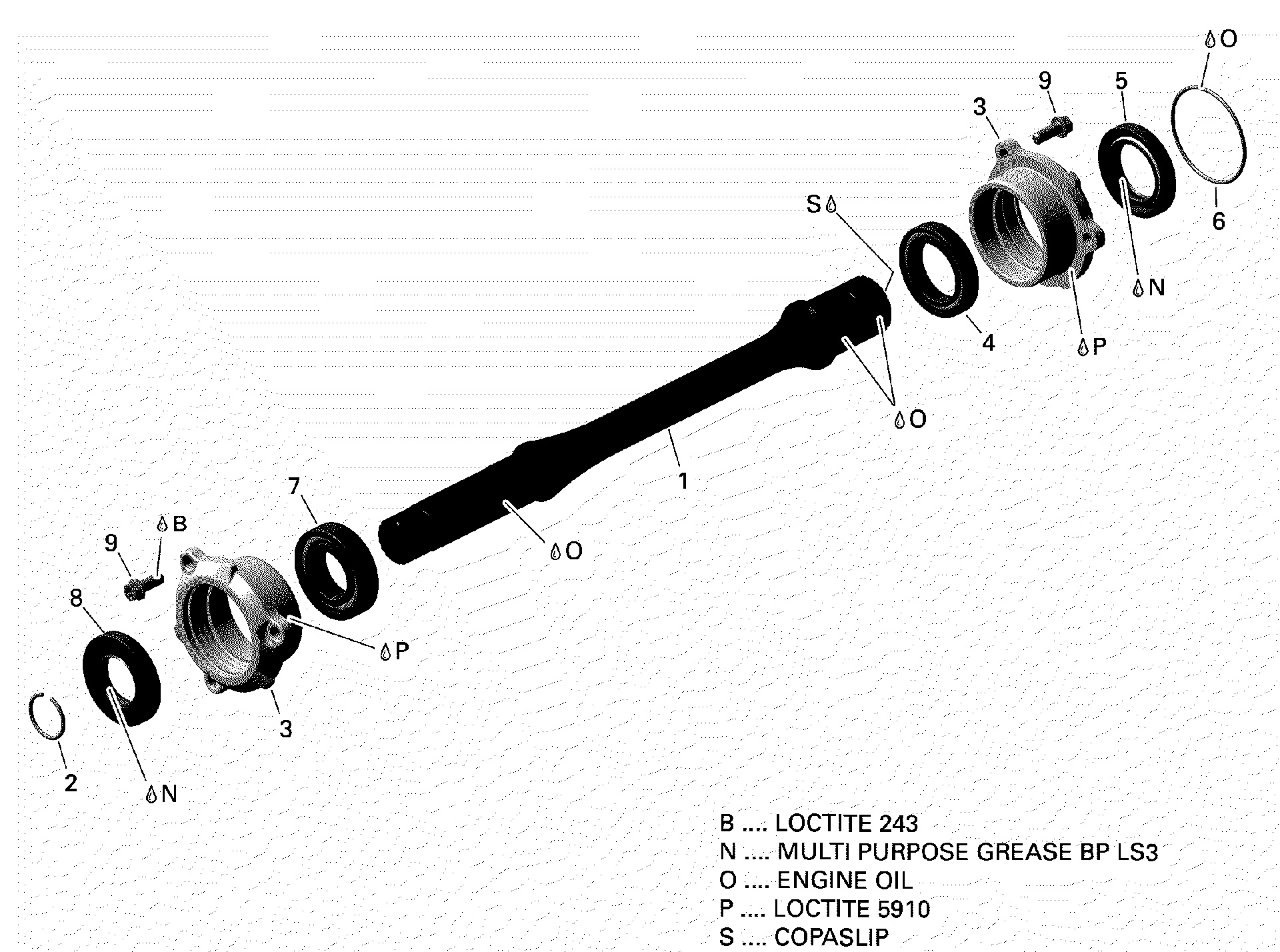 An Image of a Genuine Can-Am Parts Schematic Diagram showing the schematic - ROTAX - DRIVE SHAFT
