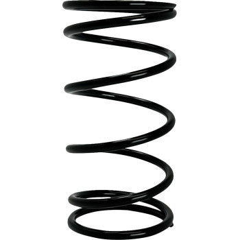 Black coiled metal clutch spring with tapered ends and smooth finish.