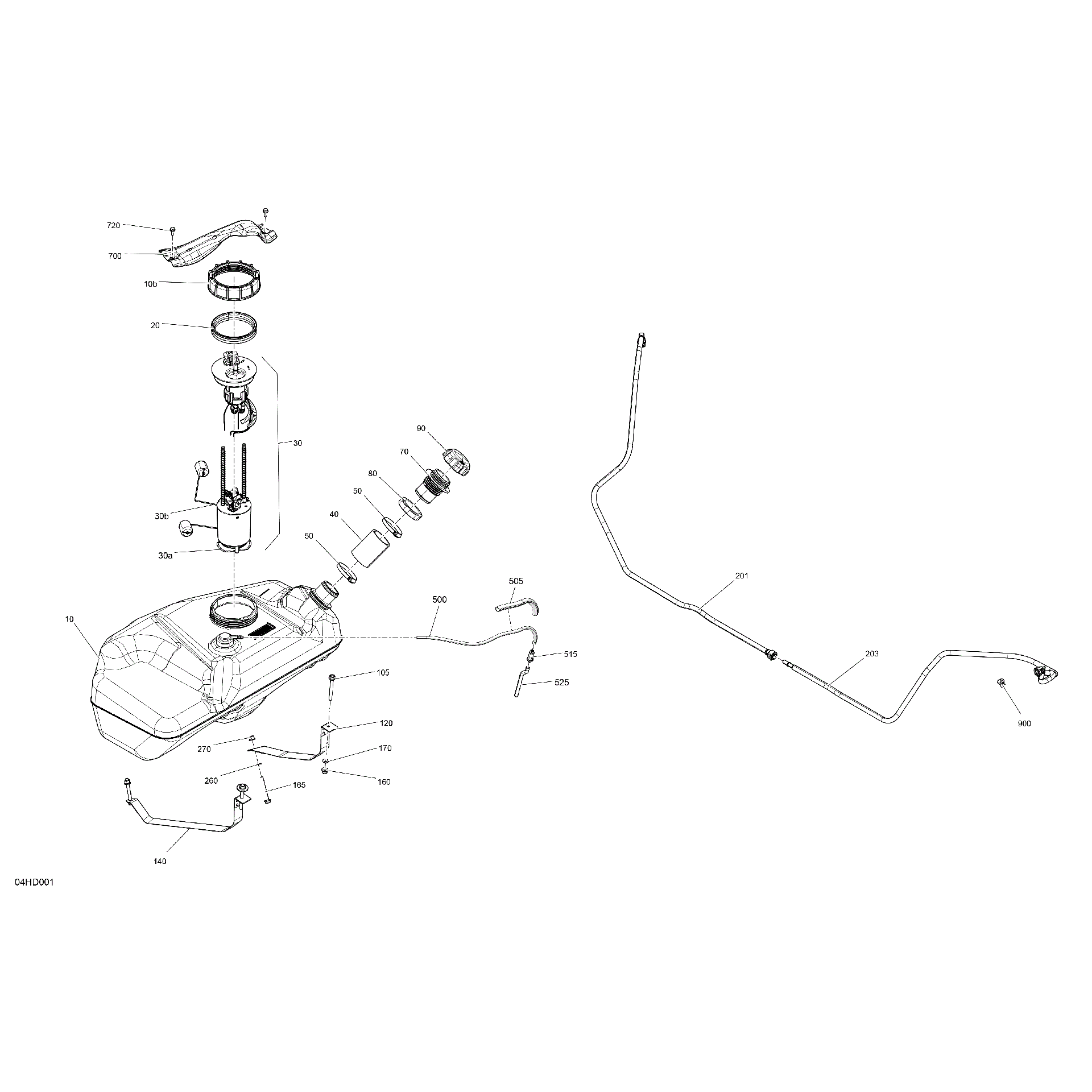An Image of a Genuine Can-Am Parts Schematic Diagram showing the schematic - ENGINE - FUEL