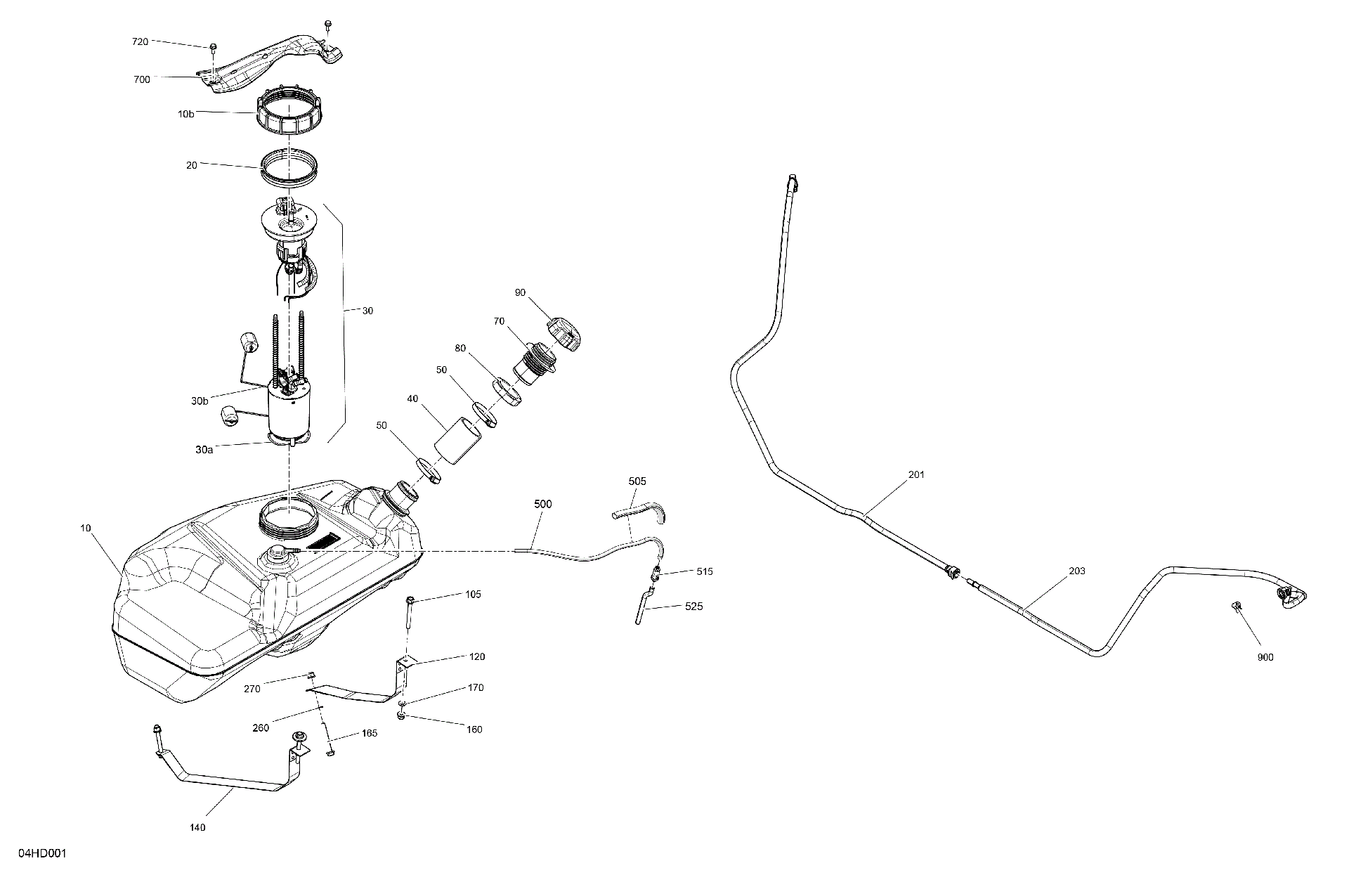 An Image of a Genuine Can-Am Parts Schematic Diagram showing the schematic - ENGINE - FUEL