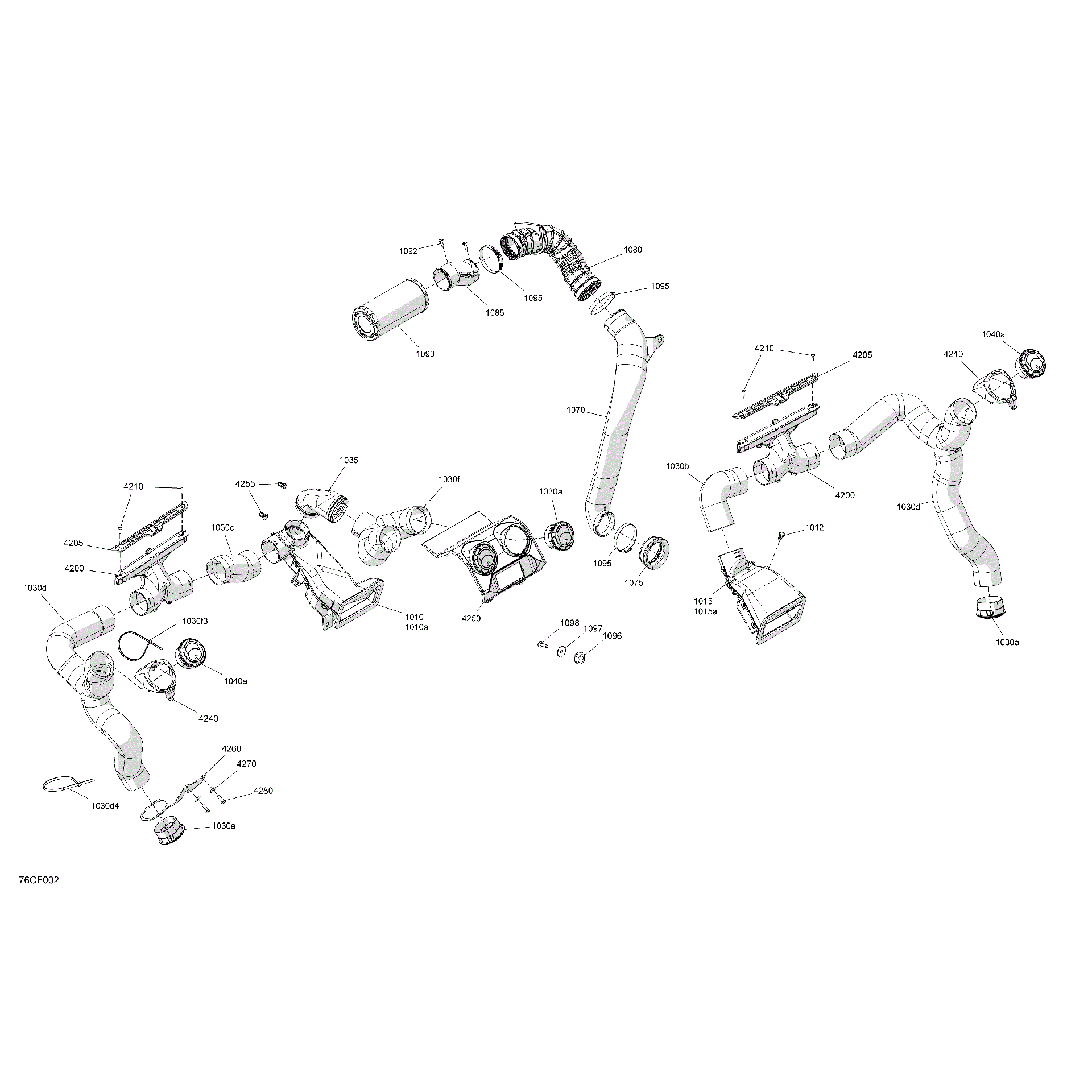 An Image of a Genuine Can-Am Parts Schematic Diagram showing the schematic - ENCLOSURE CAB - AIR CONDITIONING SYSTEM