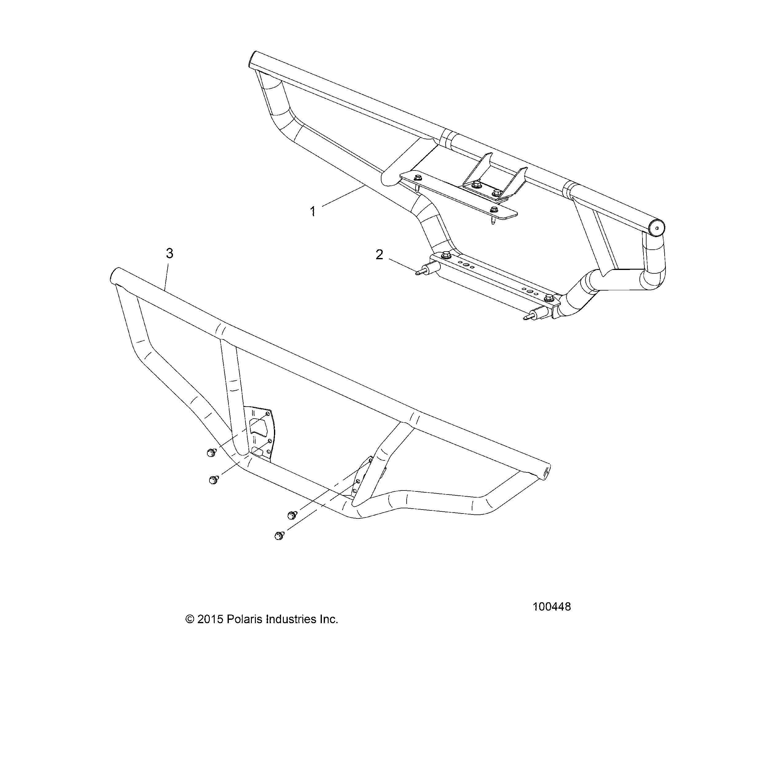 An Image of a Genuine Polaris Parts Schematic Diagram showing the schematic - BODY: BRUSH GUARDS - 2020 POLARIS SPORTSMAN 570 HUNTER EDITION