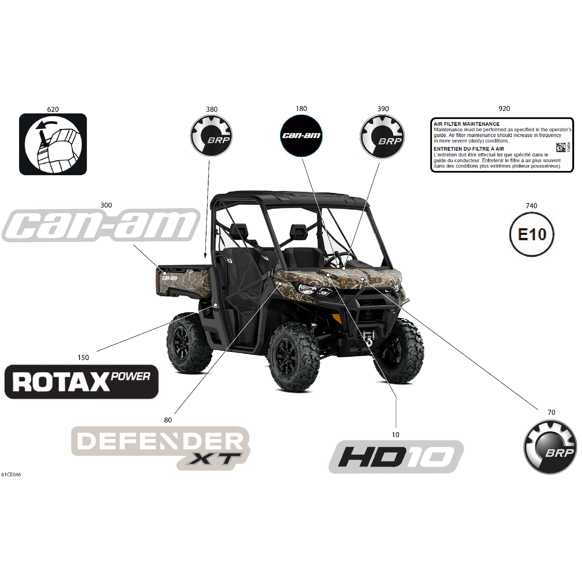 An Image of a Genuine Can-Am Parts Schematic Diagram showing the schematic - BODY - DECALS