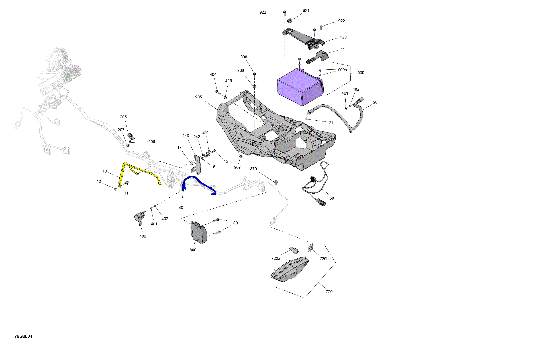 An Image of a Genuine Can-Am Parts Schematic Diagram showing the schematic - ELECTRIC - REAR SECTION