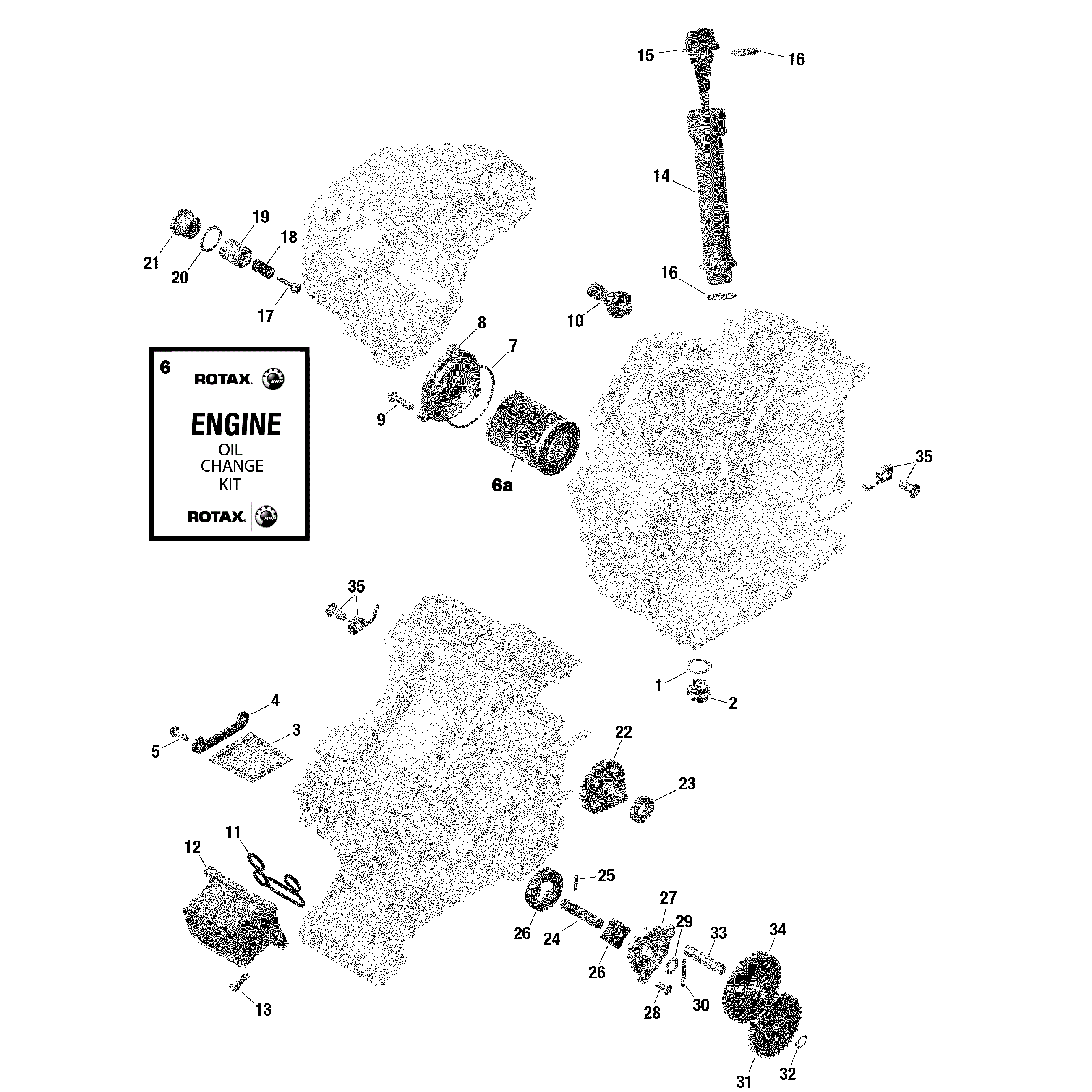 An Image of a Genuine Can-Am Parts Schematic Diagram showing the schematic - ROTAX - ENGINE LUBRICATION