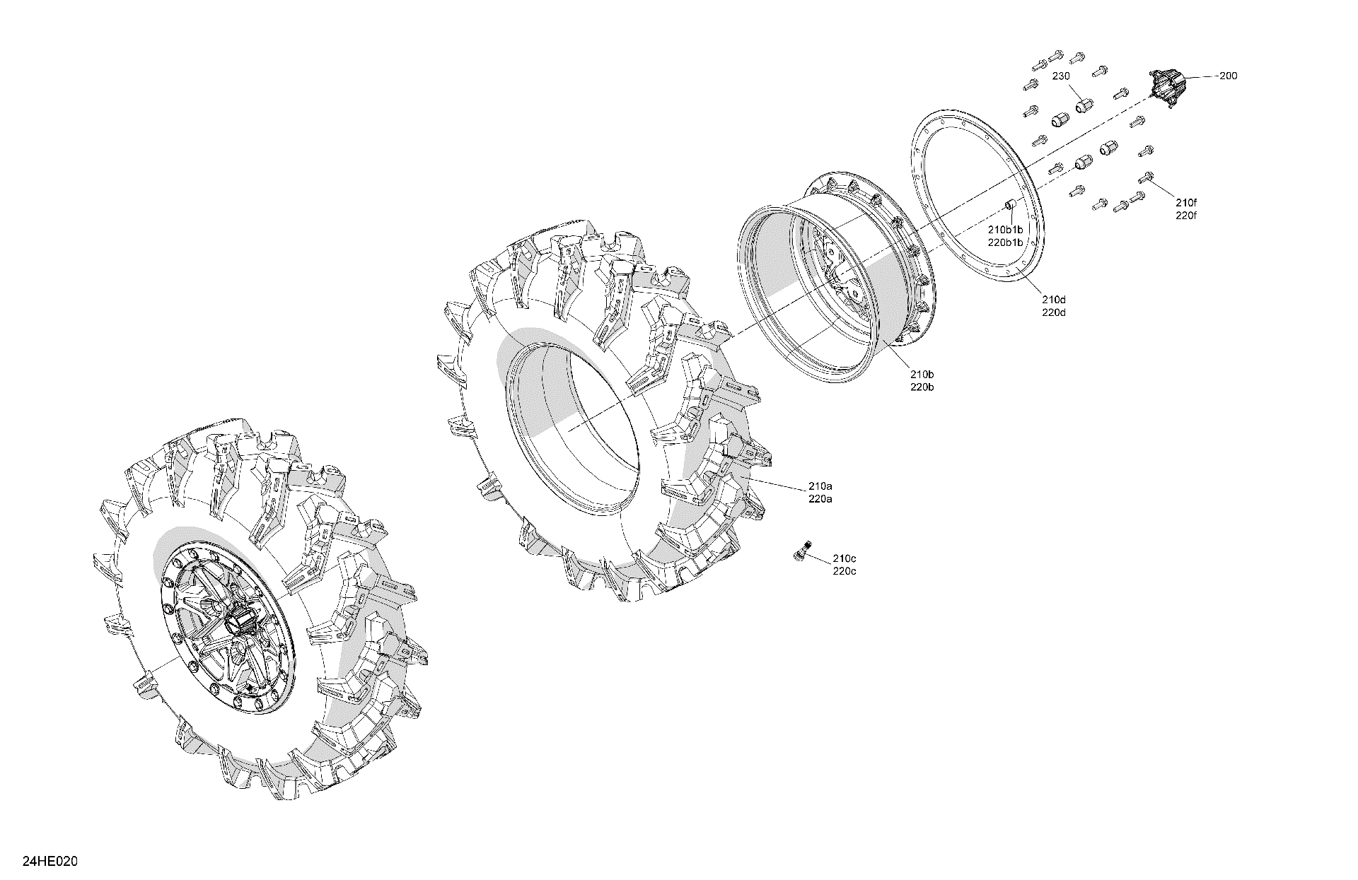 An Image of a Genuine Can-Am Parts Schematic Diagram showing the schematic - DRIVE - FRONT WHEELS