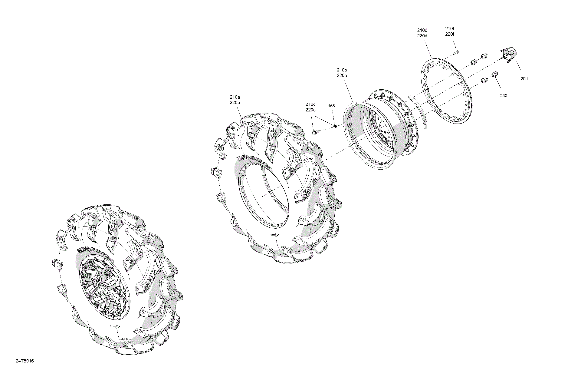 An Image of a Genuine Can-Am Parts Schematic Diagram showing the schematic - DRIVE - FRONT WHEELS