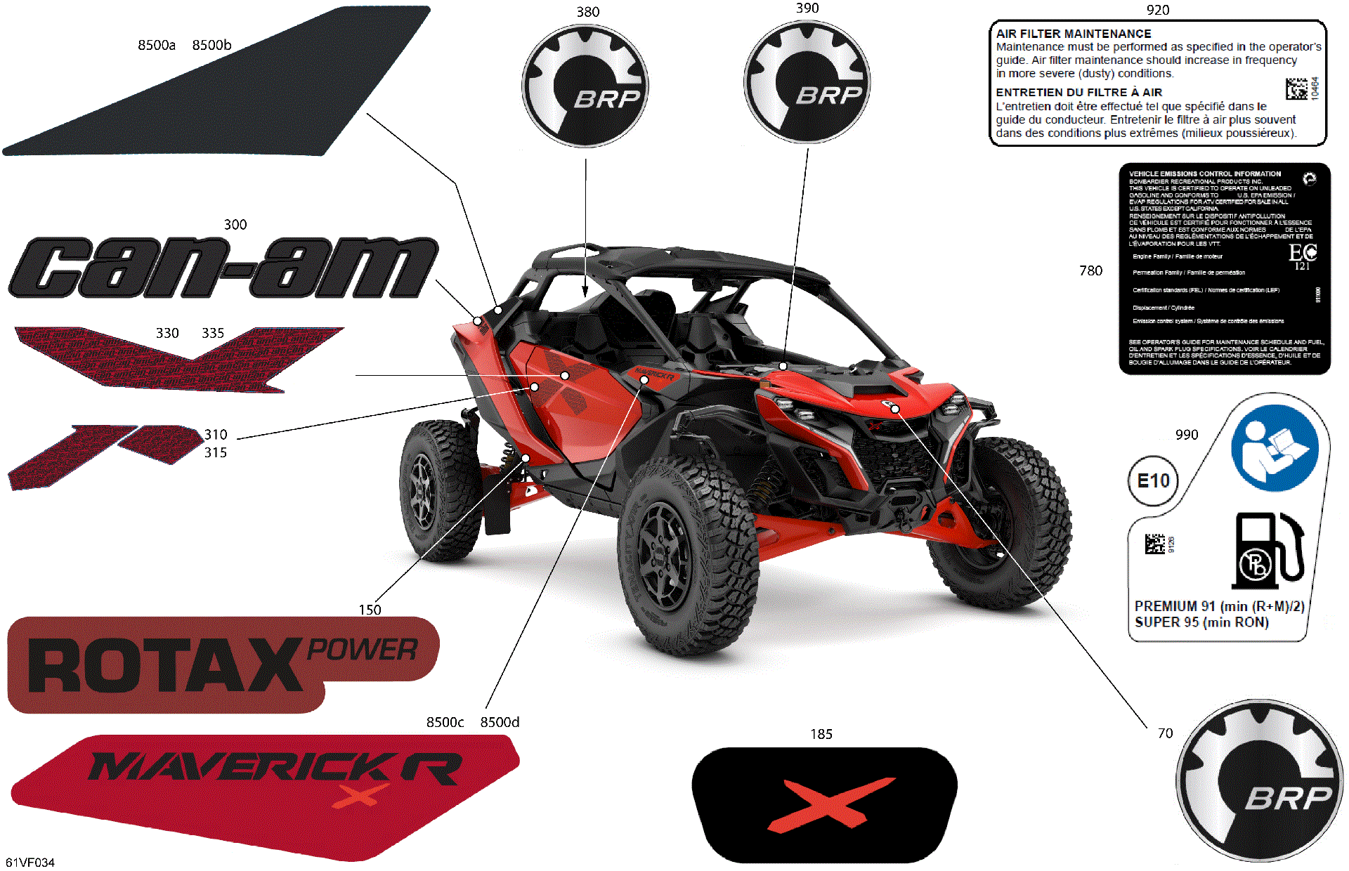 An Image of a Genuine Can-Am Parts Schematic Diagram showing the schematic - BODY - DECALS