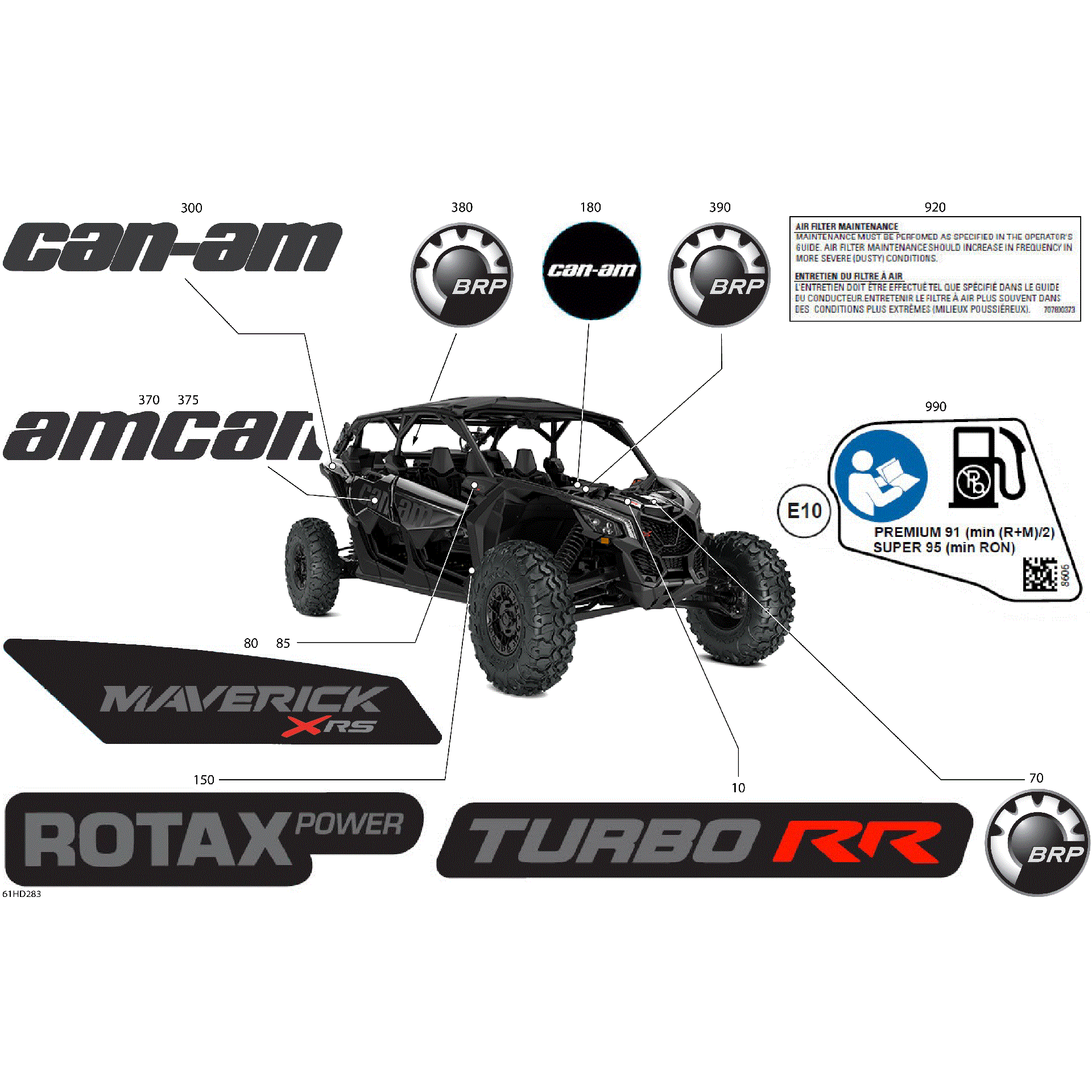 An Image of a Genuine Can-Am Parts Schematic Diagram showing the schematic - BODY - DECALS