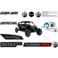 BODY - DECALS - 2024 CAN AM MAVERICK MAX TURBO RR X RS 72 INCH - TIMELESS BLACK METALLIC - 72" WIDTH CALI