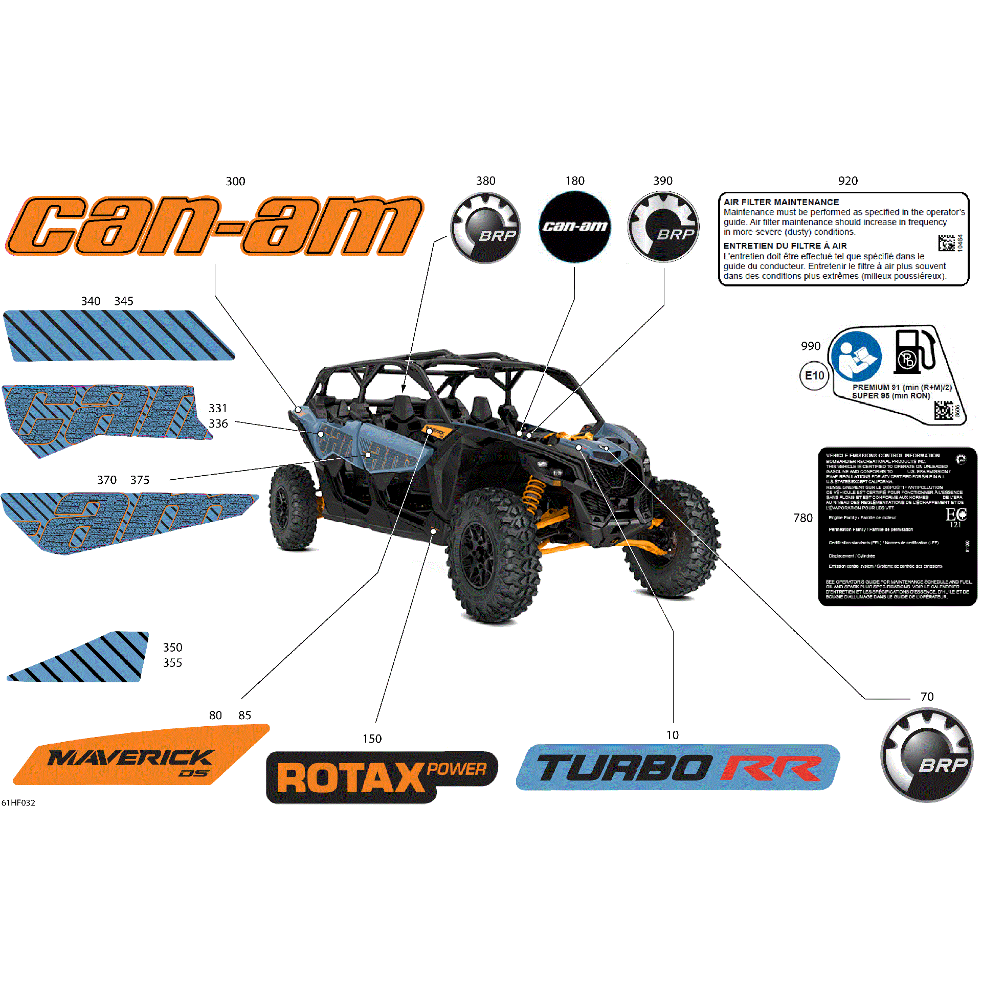 An Image of a Genuine Can-Am Parts Schematic Diagram showing the schematic - BODY - DECALS