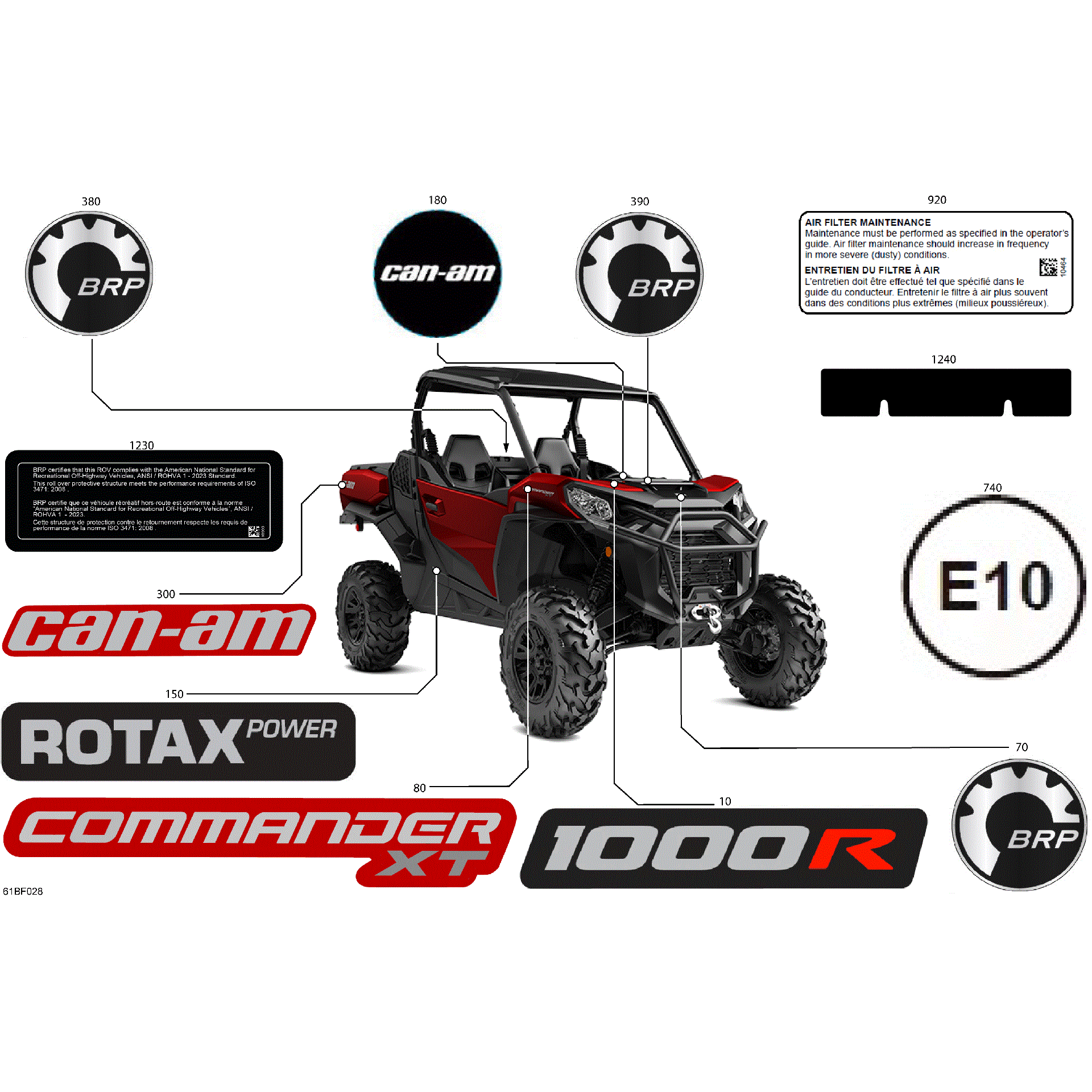 An Image of a Genuine Can-Am Parts Schematic Diagram showing the schematic - BODY - DECALS