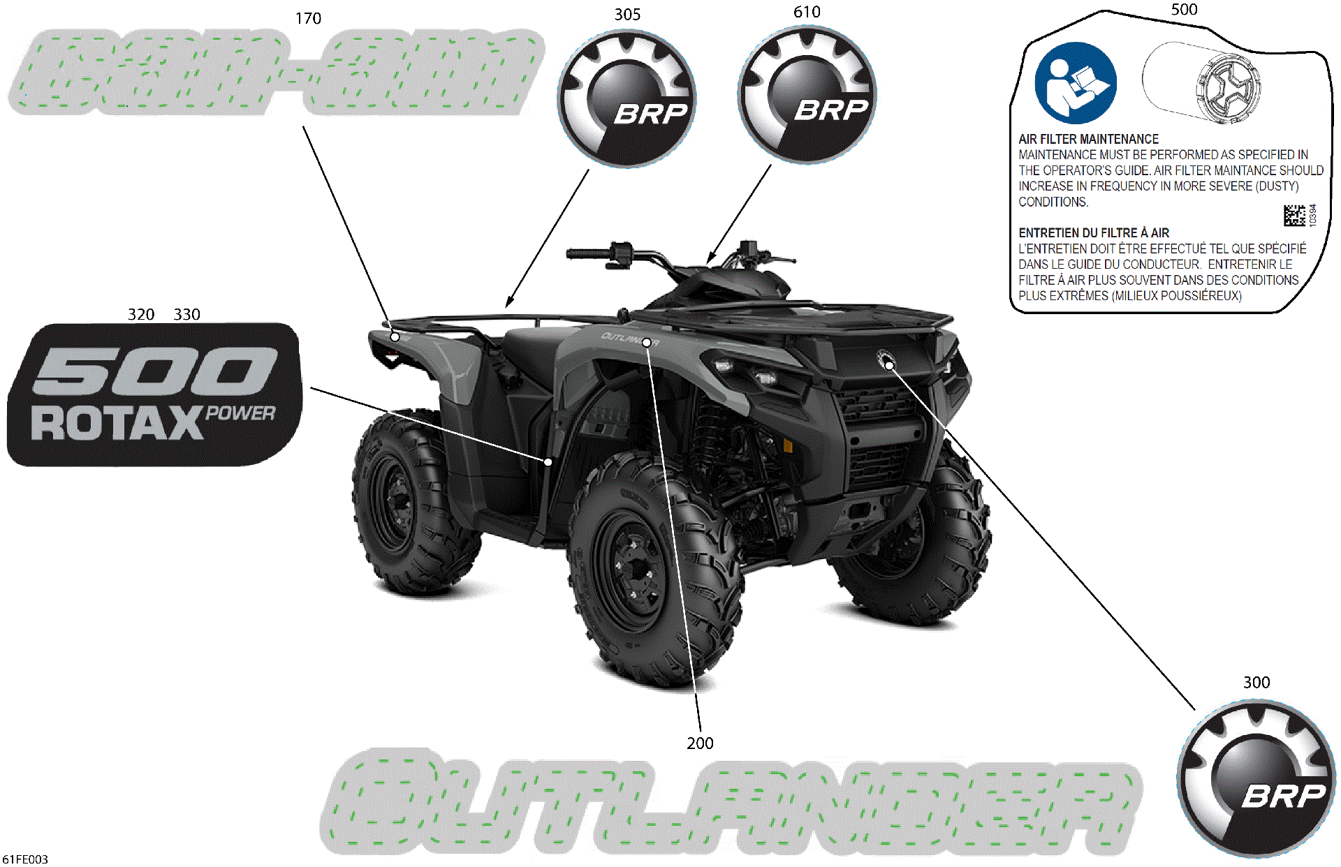 An Image of a Genuine Can-Am Parts Schematic Diagram showing the schematic - BODY - FEATURE DECALS