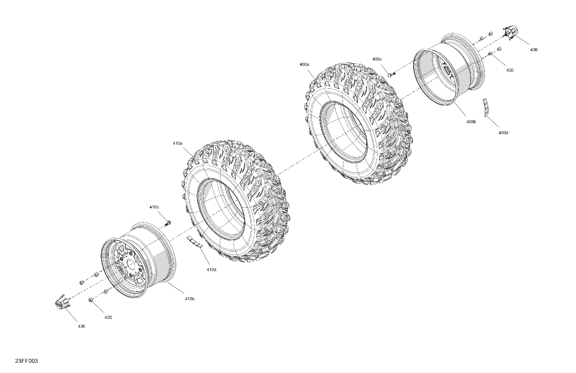 An Image of a Genuine Can-Am Parts Schematic Diagram showing the schematic - DRIVE - REAR WHEELS