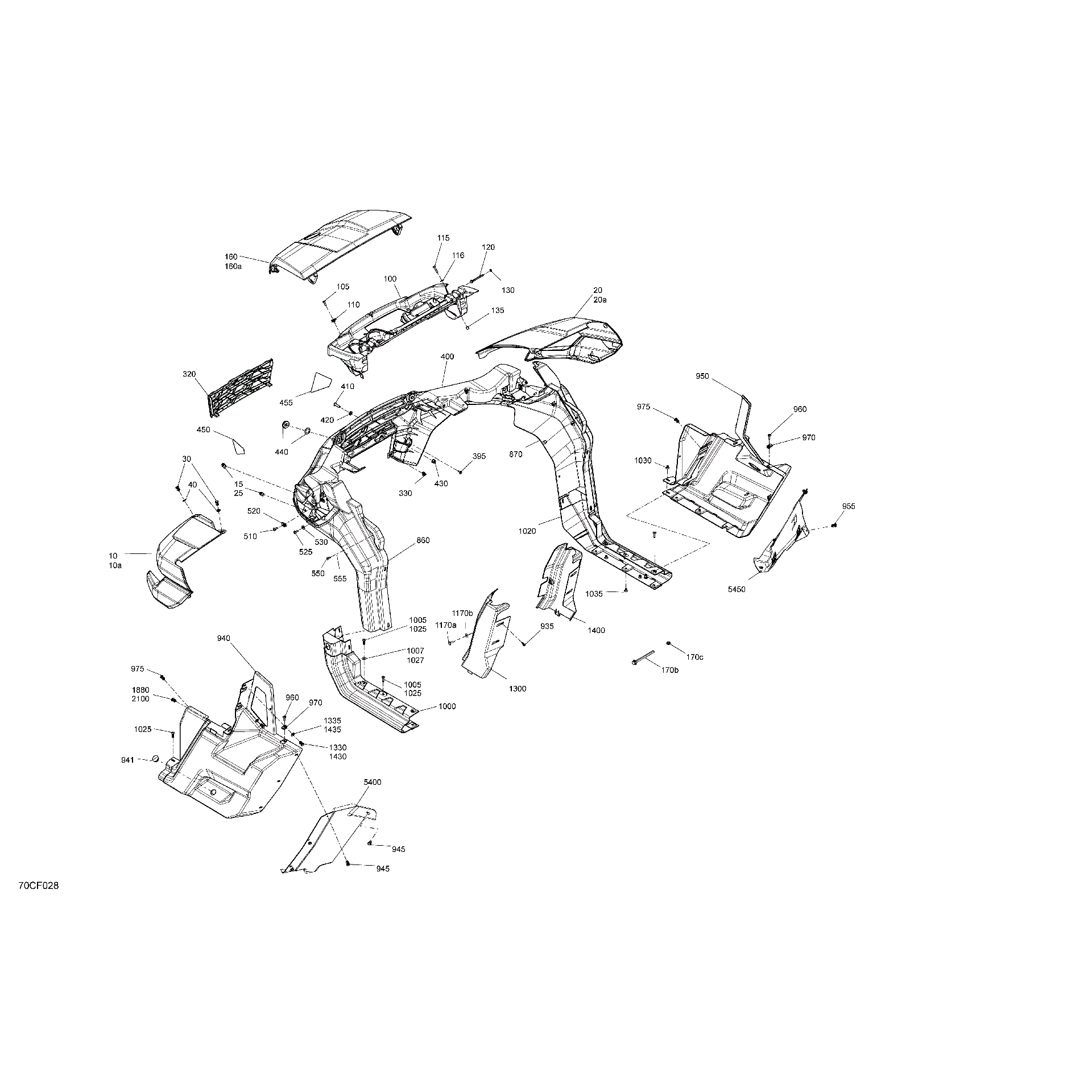 An Image of a Genuine Can-Am Parts Schematic Diagram showing the schematic - BODY - SYSTEM
