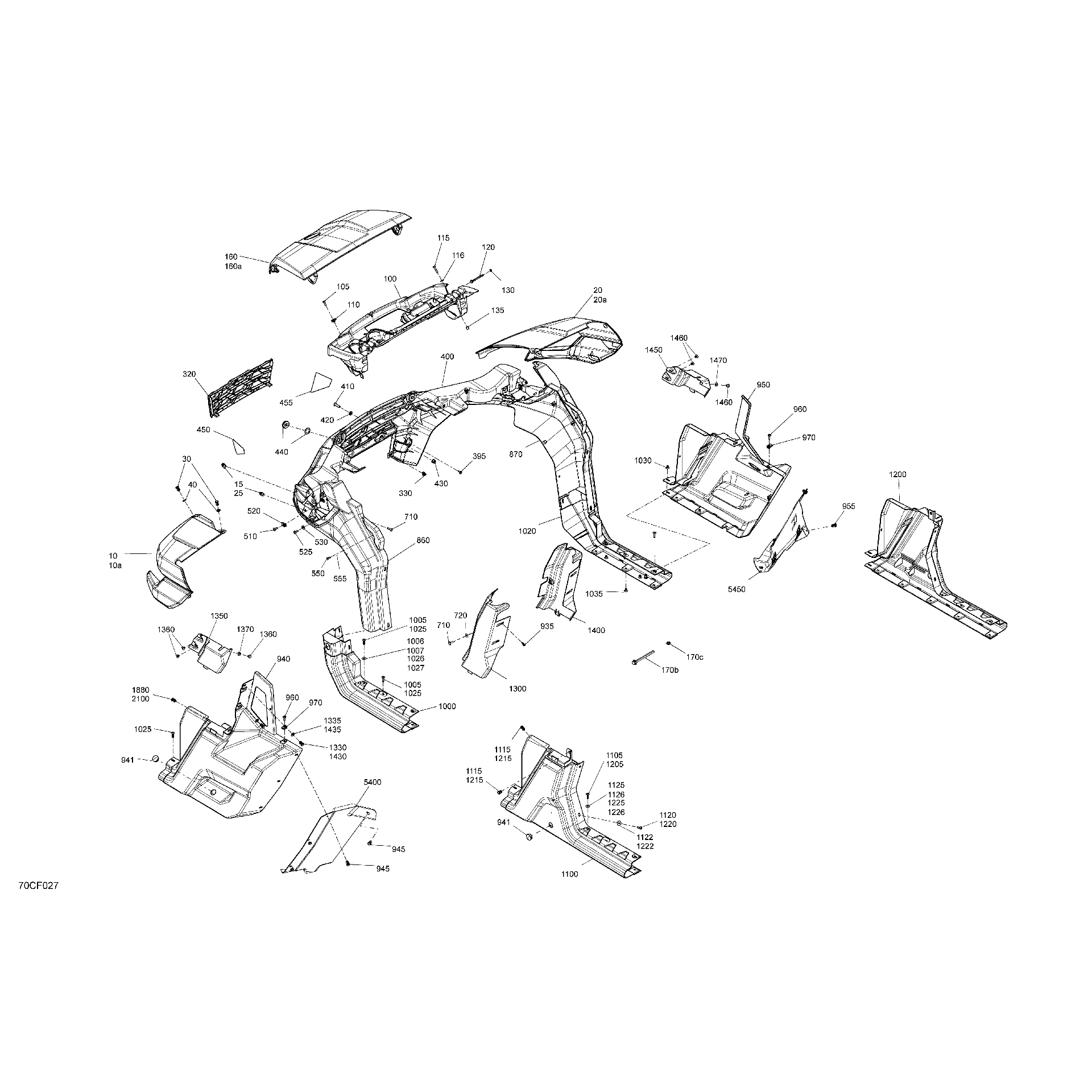 An Image of a Genuine Can-Am Parts Schematic Diagram showing the schematic - BODY - SYSTEM