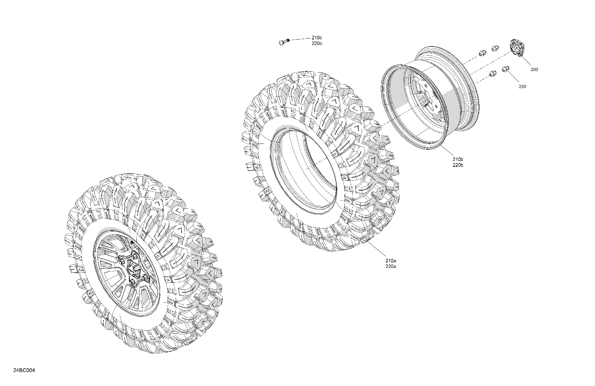 An Image of a Genuine Can-Am Parts Schematic Diagram showing the schematic - DRIVE - FRONT WHEELS