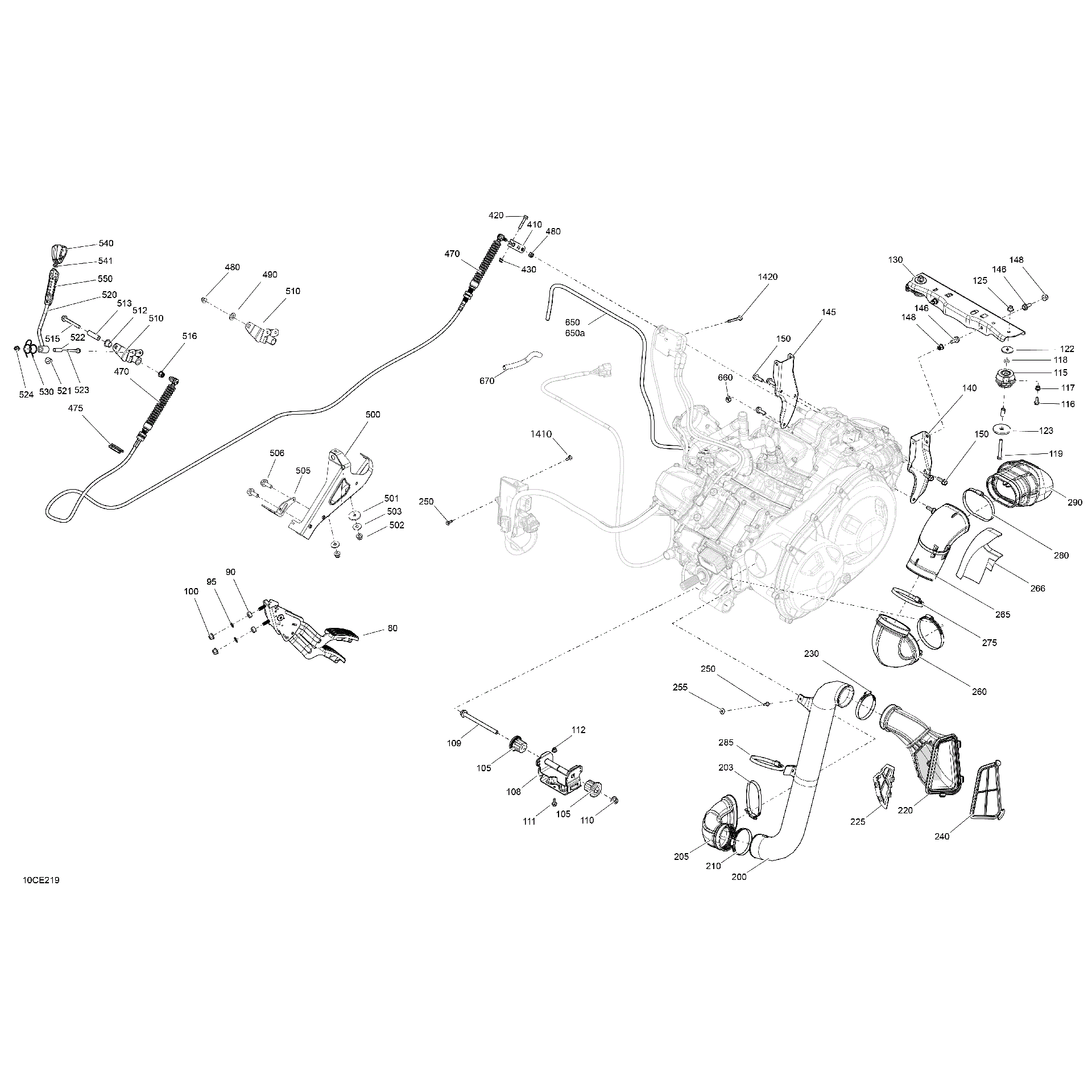 An Image of a Genuine Can-Am Parts Schematic Diagram showing the schematic - ENGINE - SYSTEM