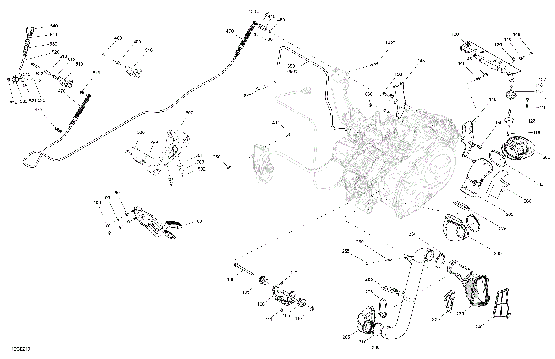 An Image of a Genuine Can-Am Parts Schematic Diagram showing the schematic - ENGINE - SYSTEM