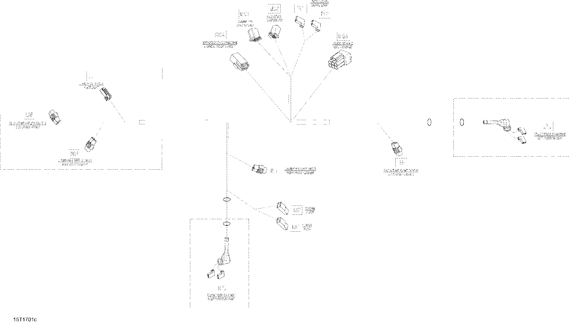 An Image of a Genuine Can-Am Parts Schematic Diagram showing the schematic - ELECTRICAL HARNESS - 710004331 EUROPE