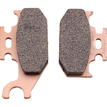 Two Galfer Brake Pads with textured friction surfaces and copper-colored backing plates, shown side by side on a white background—ideal for those seeking aggressive performance and HH friction rated stopping power.