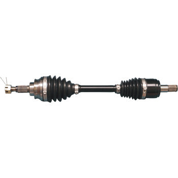 Heavy-duty black and silver Honda TRX CV axle kit with rubber boots and metal joints.