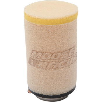 The Arctic Cat Air Filter by Moose Offroad is a cylindrical, beige two-layer foam filter with a slightly rounded top and faint MOOSE RACING branding, designed for maximum protection.