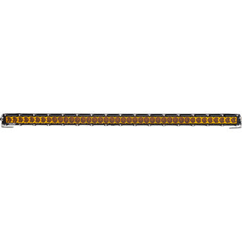 The Light Bar 40" Spot Amber by Heretic features a straight row of round, amber LEDs in a slim black housing with a durable stainless steel mount for easy installation.