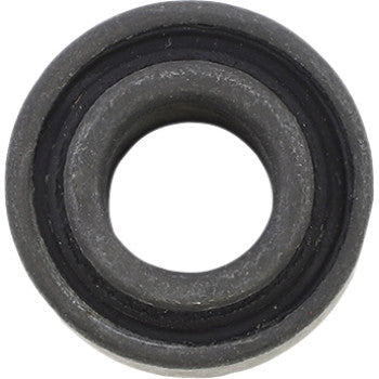 A top view of the Arctic Cat - Textron Shock Bearing Kit Front Upper & Lower, Back Upper by Moose Offroad showcases its circular metal washer with a central hole and black inner ring—essential in bearing technology.