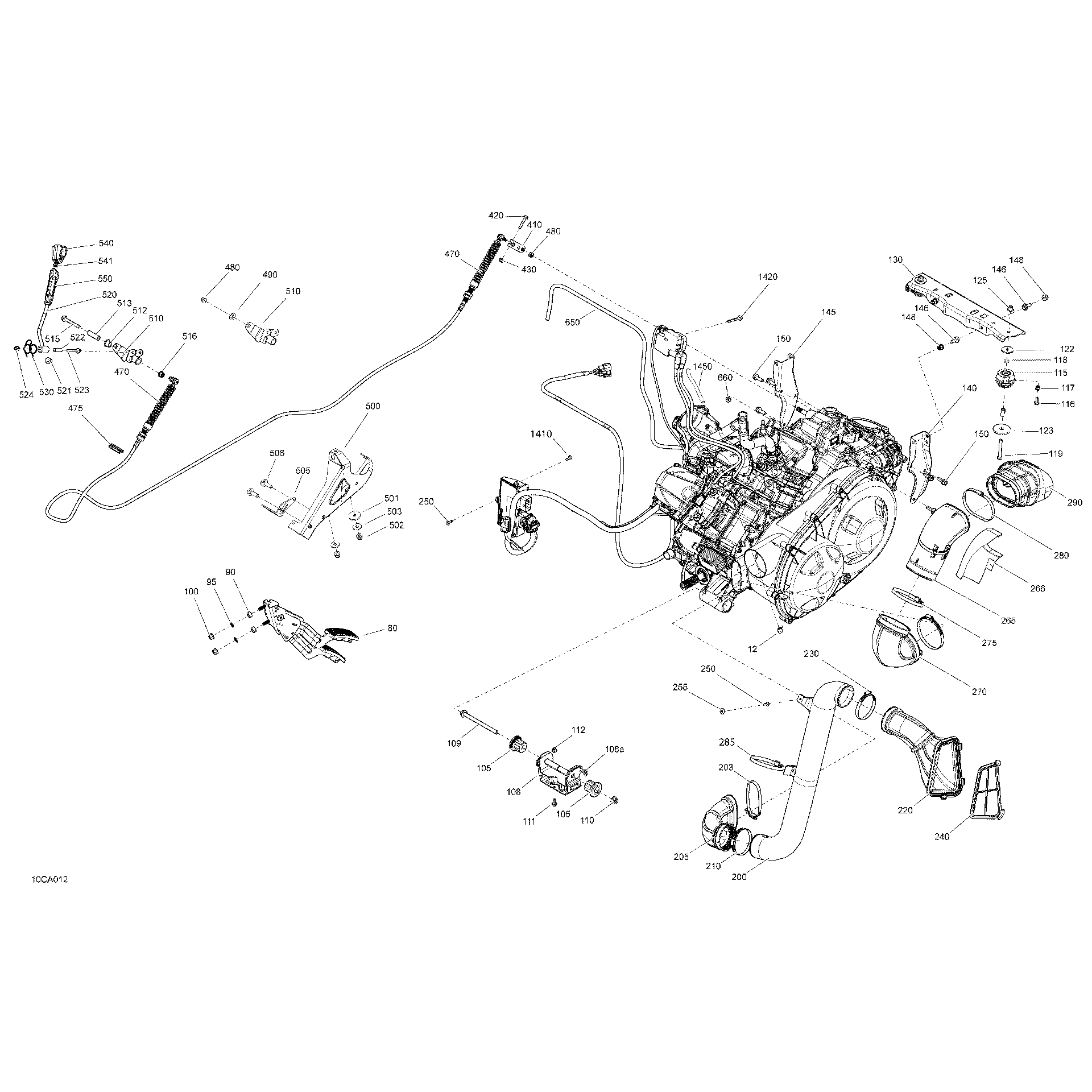An Image of a Genuine Can-Am Parts Schematic Diagram showing the schematic - ENGINE - SYSTEM