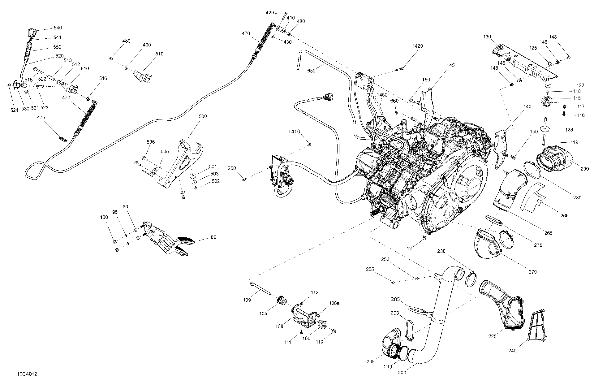 An Image of a Genuine Can-Am Parts Schematic Diagram showing the schematic - ENGINE - SYSTEM