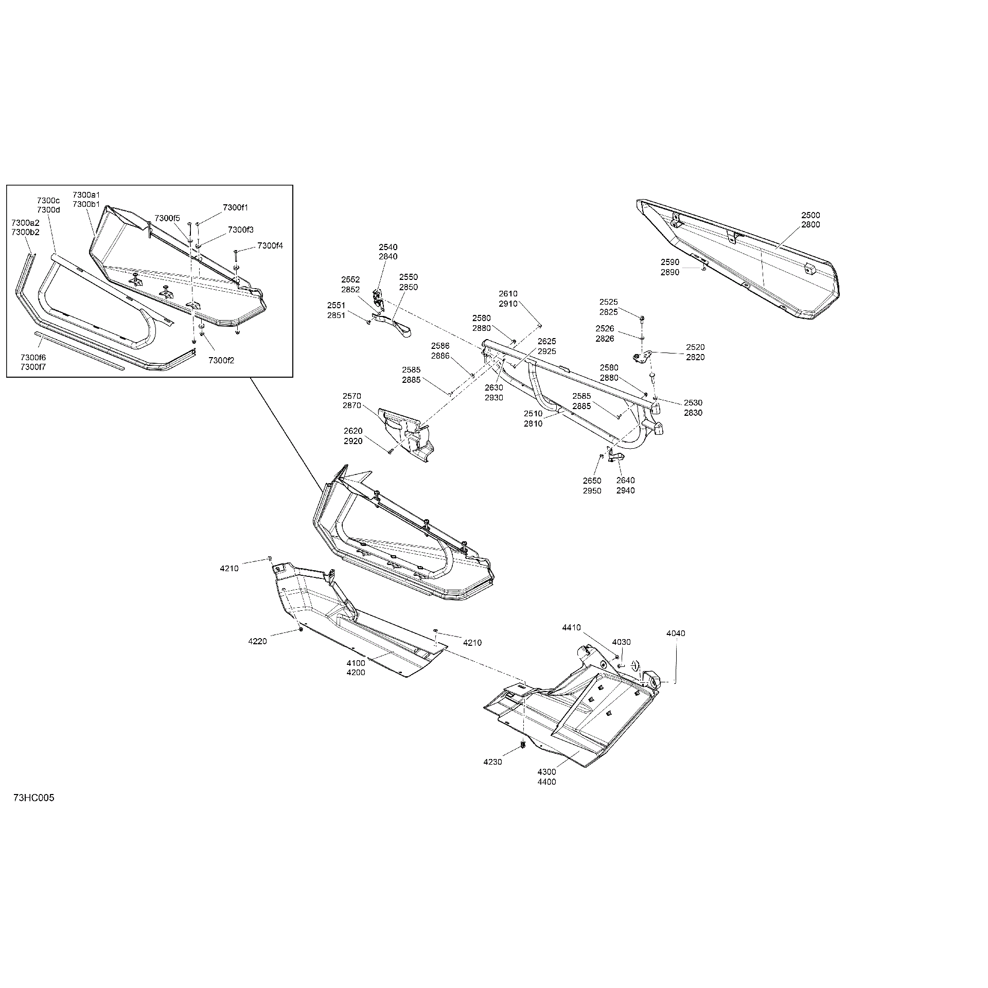 An Image of a Genuine Can-Am Parts Schematic Diagram showing the schematic - BODY - DOORS