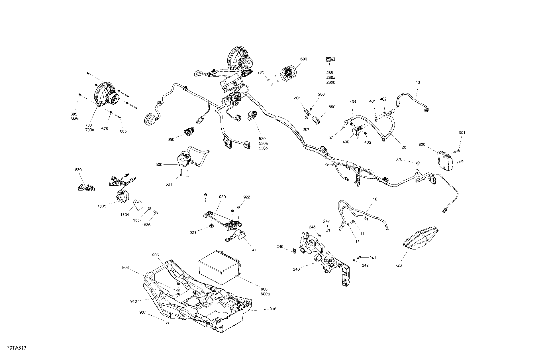 An Image of a Genuine Can-Am Parts Schematic Diagram showing the schematic - ELECTRIC - SYSTEM