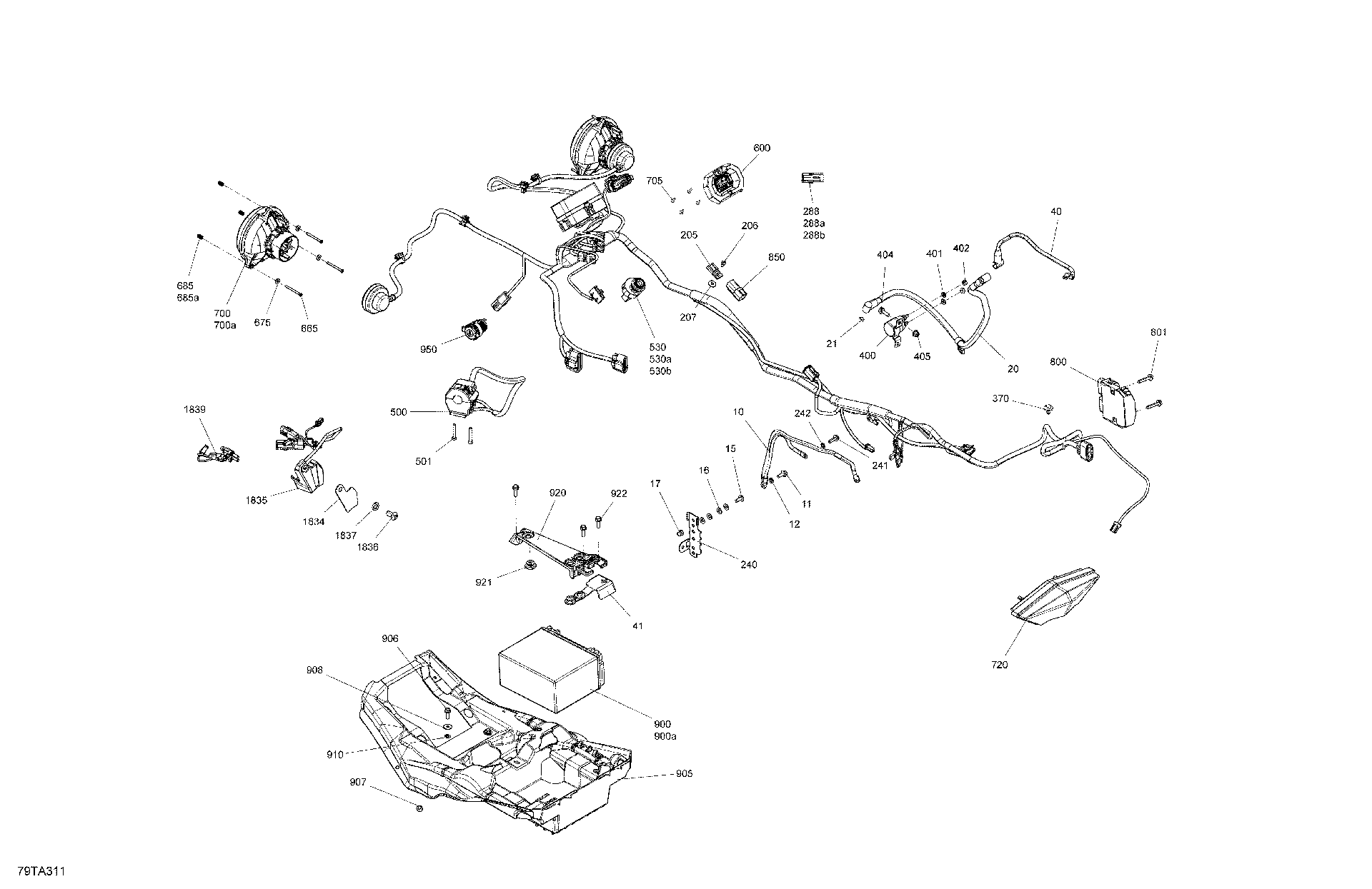 An Image of a Genuine Can-Am Parts Schematic Diagram showing the schematic - ELECTRIC - SYSTEM