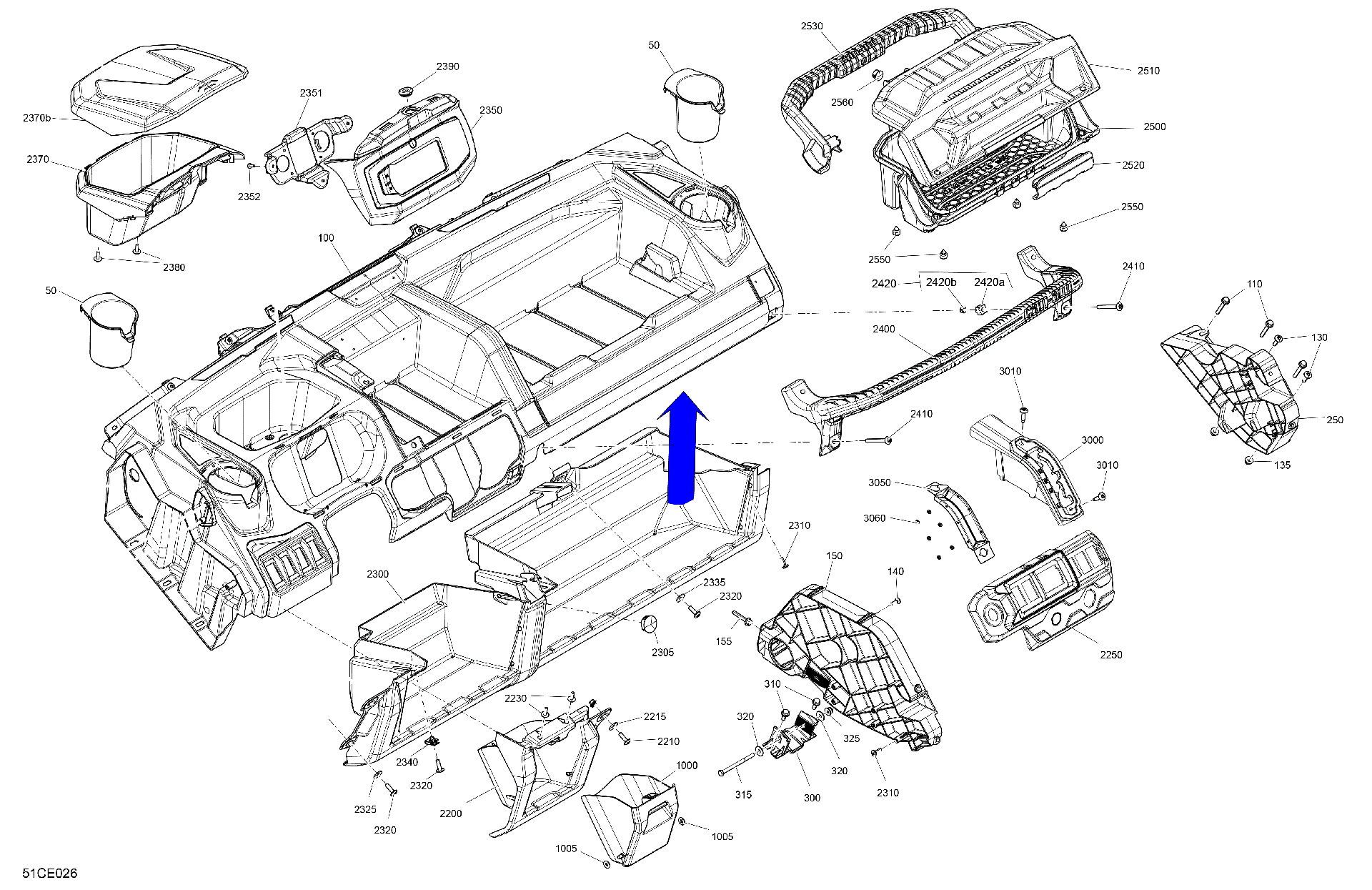 An Image of a Genuine Can-Am Parts Schematic Diagram showing the schematic - CAB INTERIOR - DASHBOARD