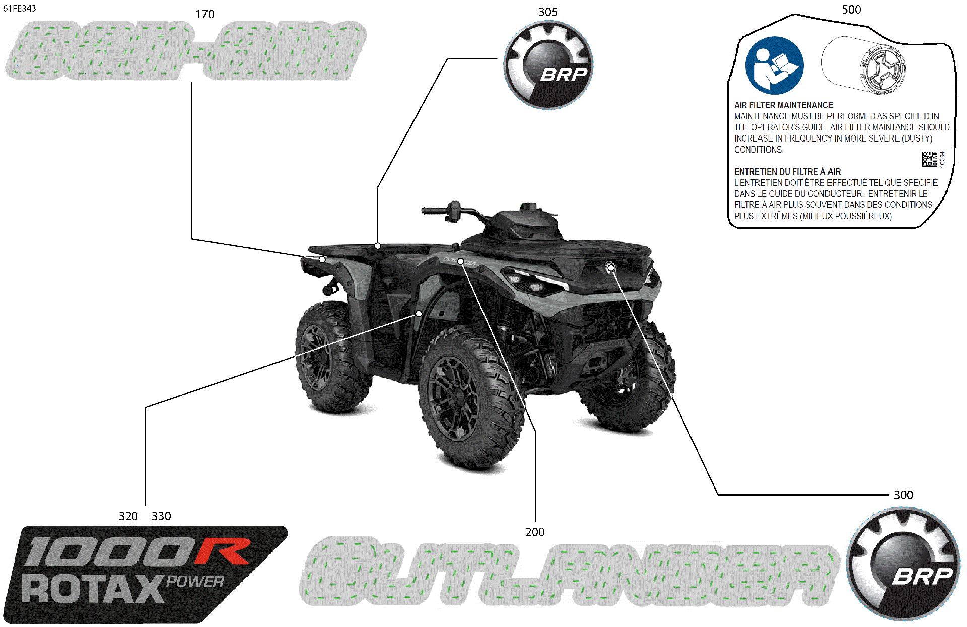 An Image of a Genuine Can-Am Parts Schematic Diagram showing the schematic - BODY - FEATURE DECALS