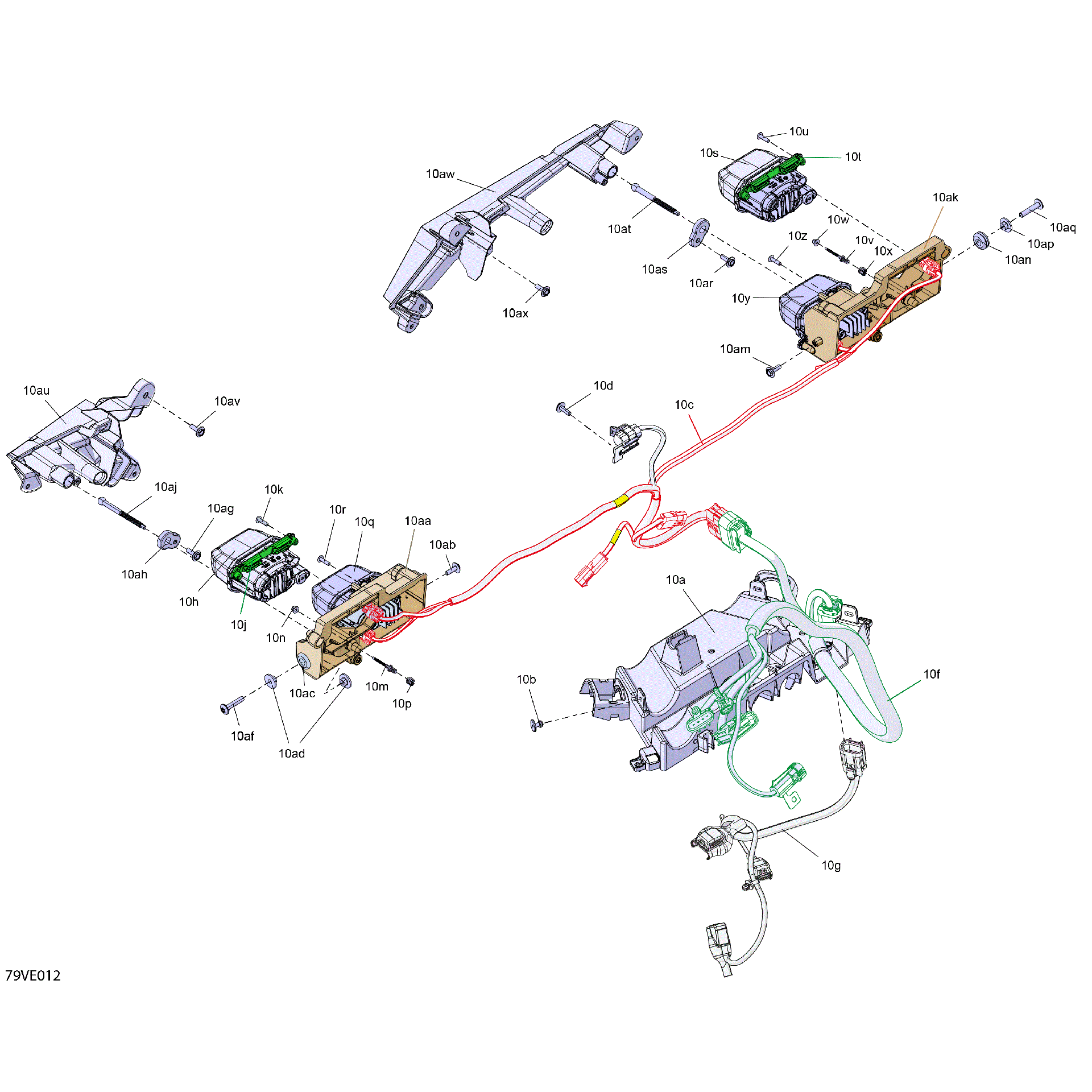 An Image of a Genuine Can-Am Parts Schematic Diagram showing the schematic - ELECTRIC - FRONT SECTION